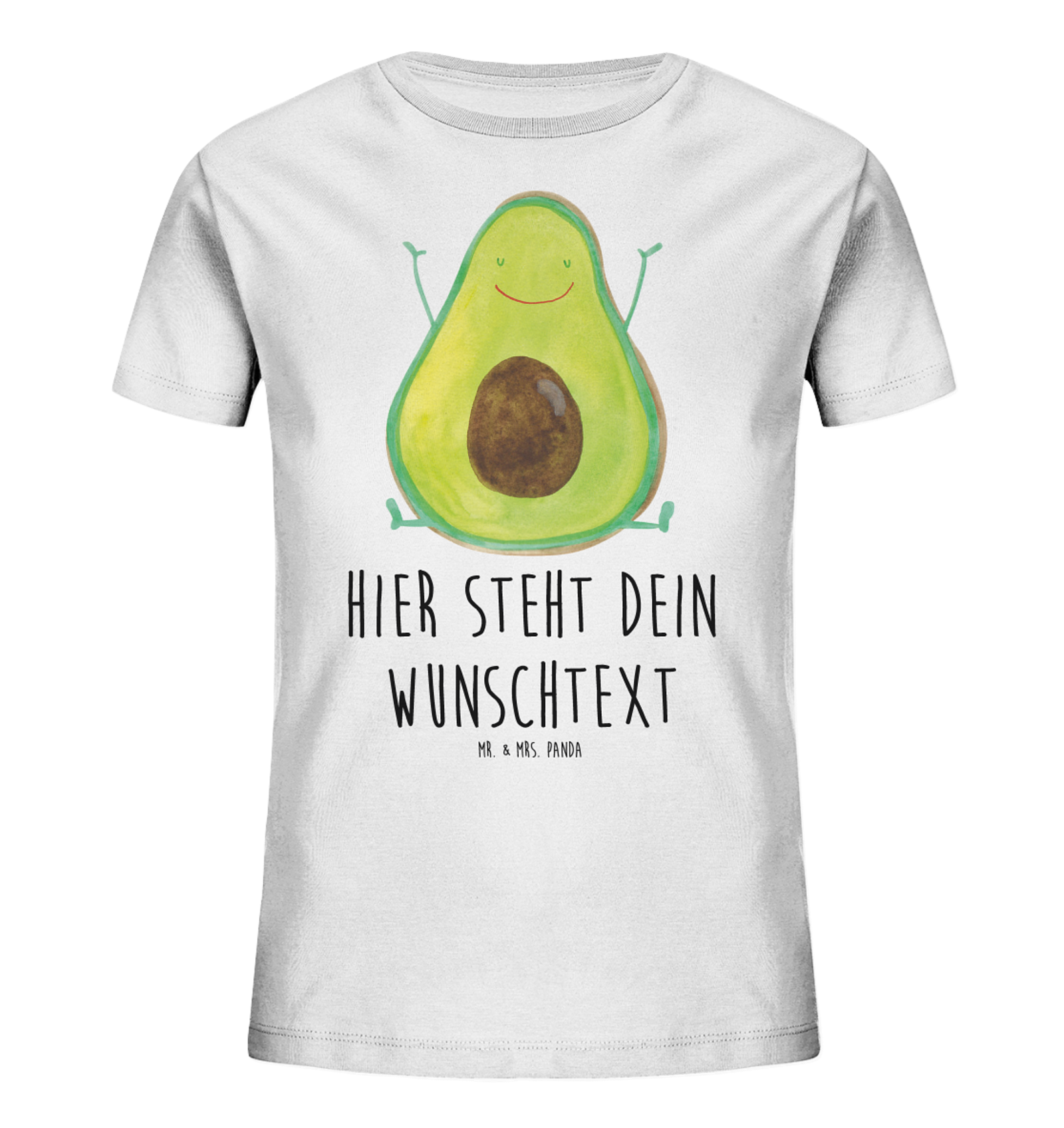 Personalisiertes Kinder T-Shirt Avocado Glücklich