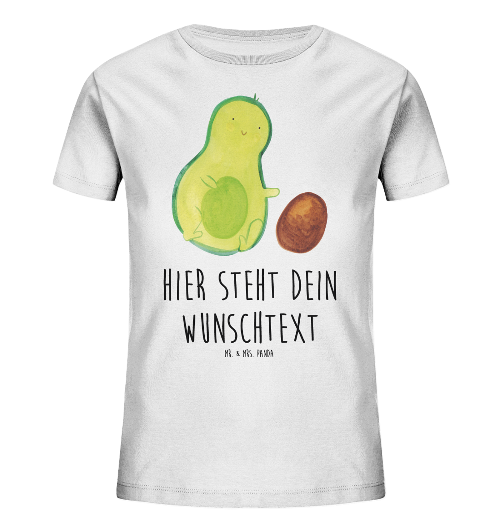 Personalisiertes Kinder T-Shirt Avocado Kern rollt