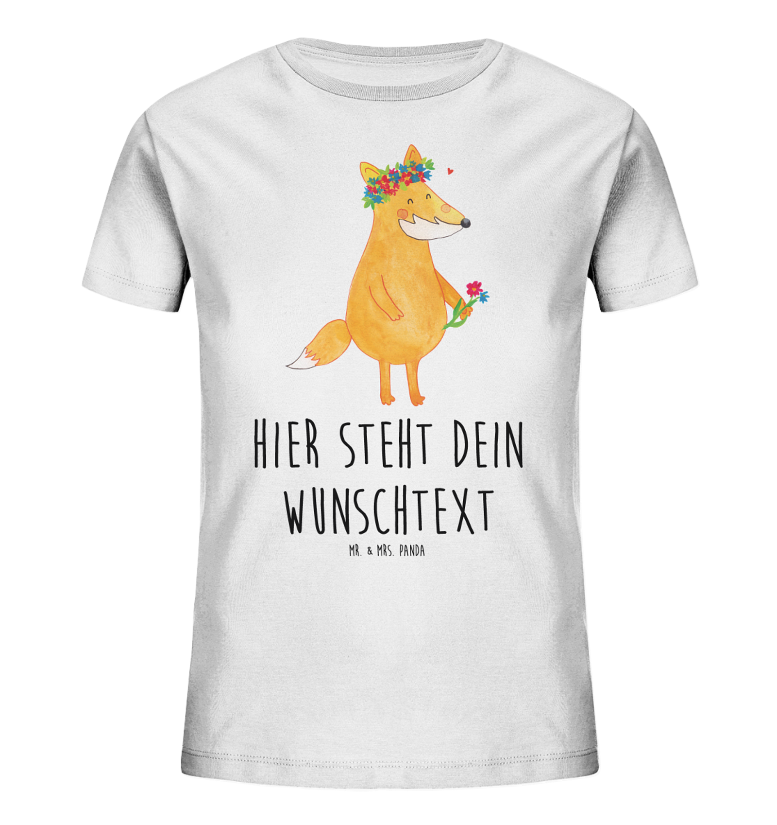 Personalisiertes Kinder T-Shirt Fuchs Blumen