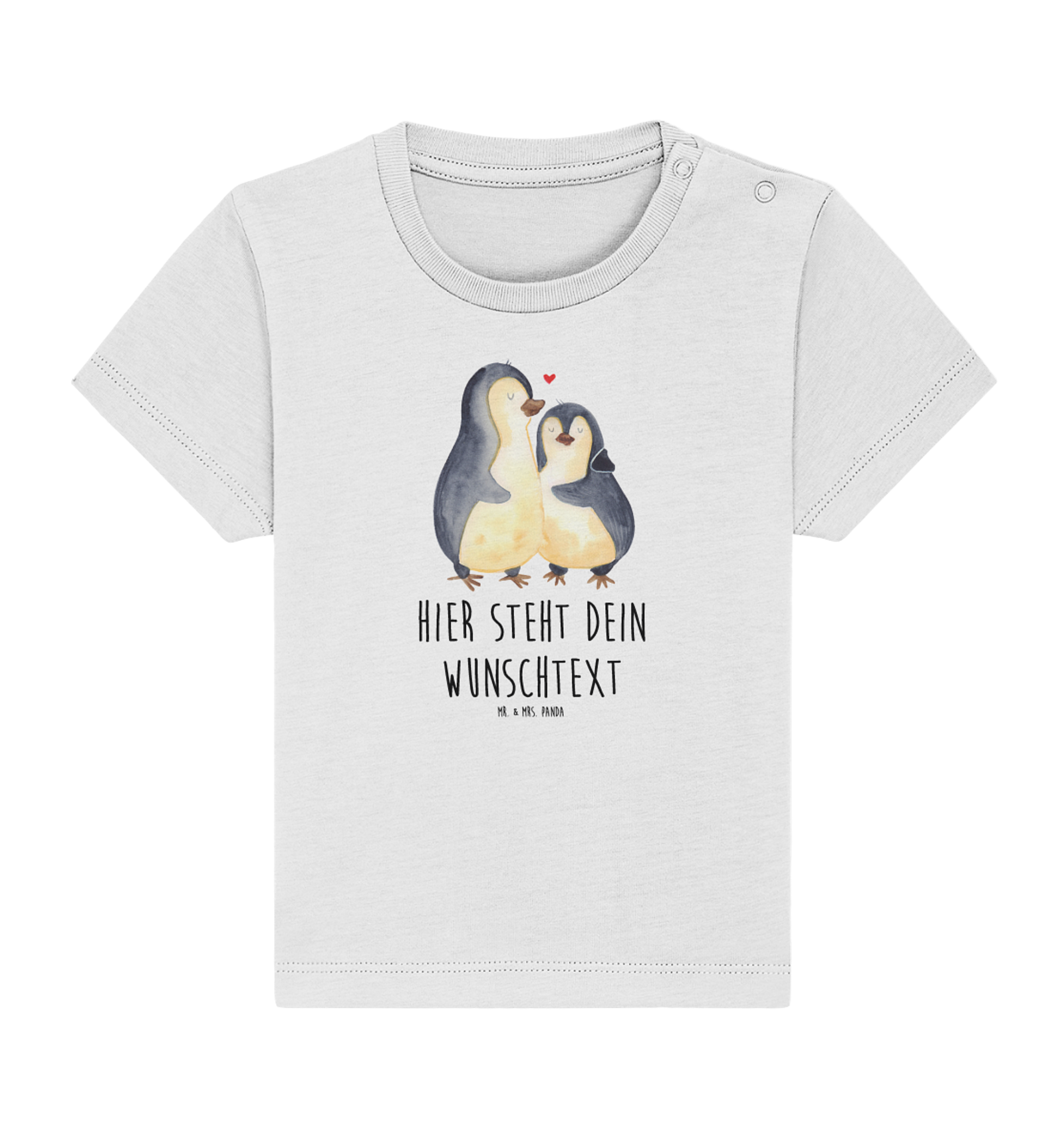 Personalisiertes Baby Shirt Pinguin umarmen