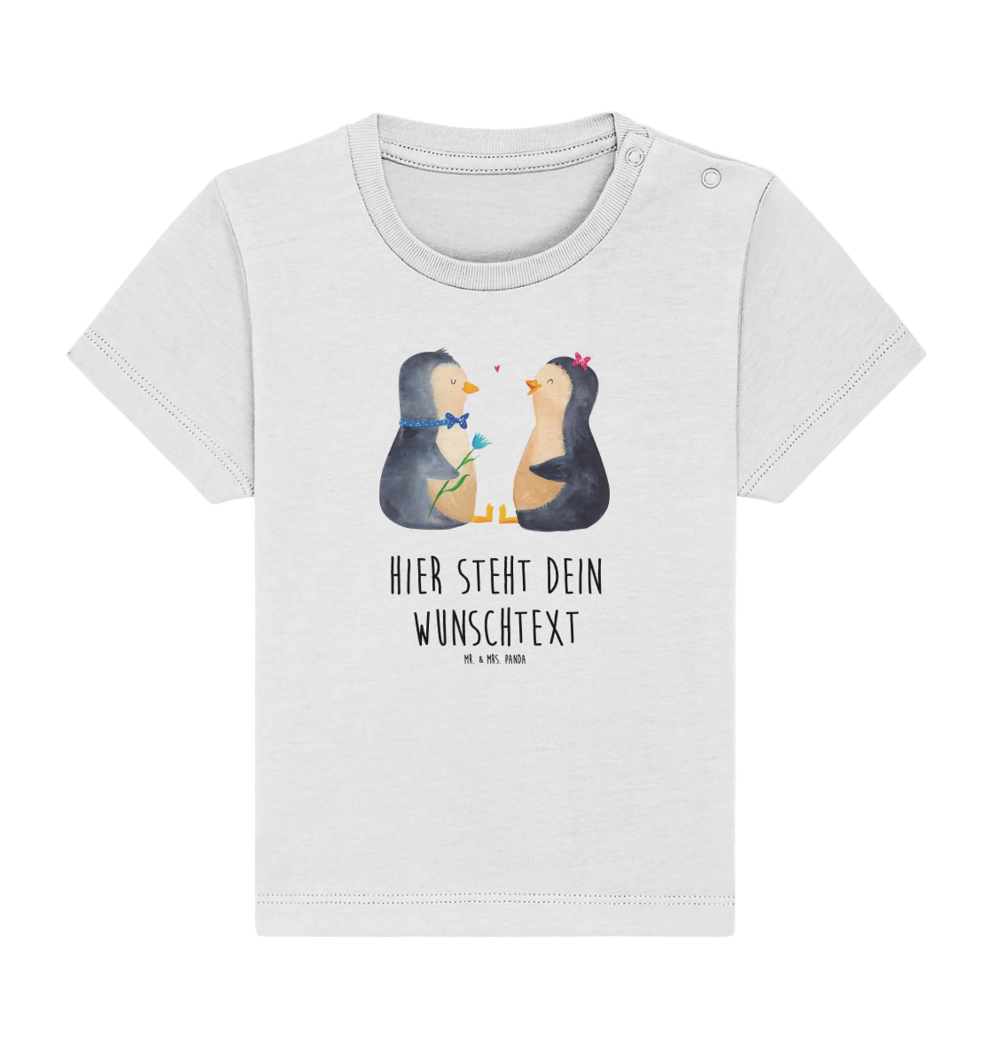 Personalisiertes Baby Shirt Pinguin Pärchen