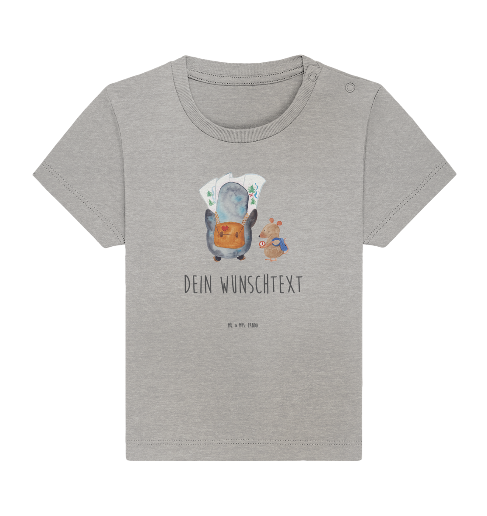 Personalisiertes Baby Shirt Pinguin & Maus Wanderer