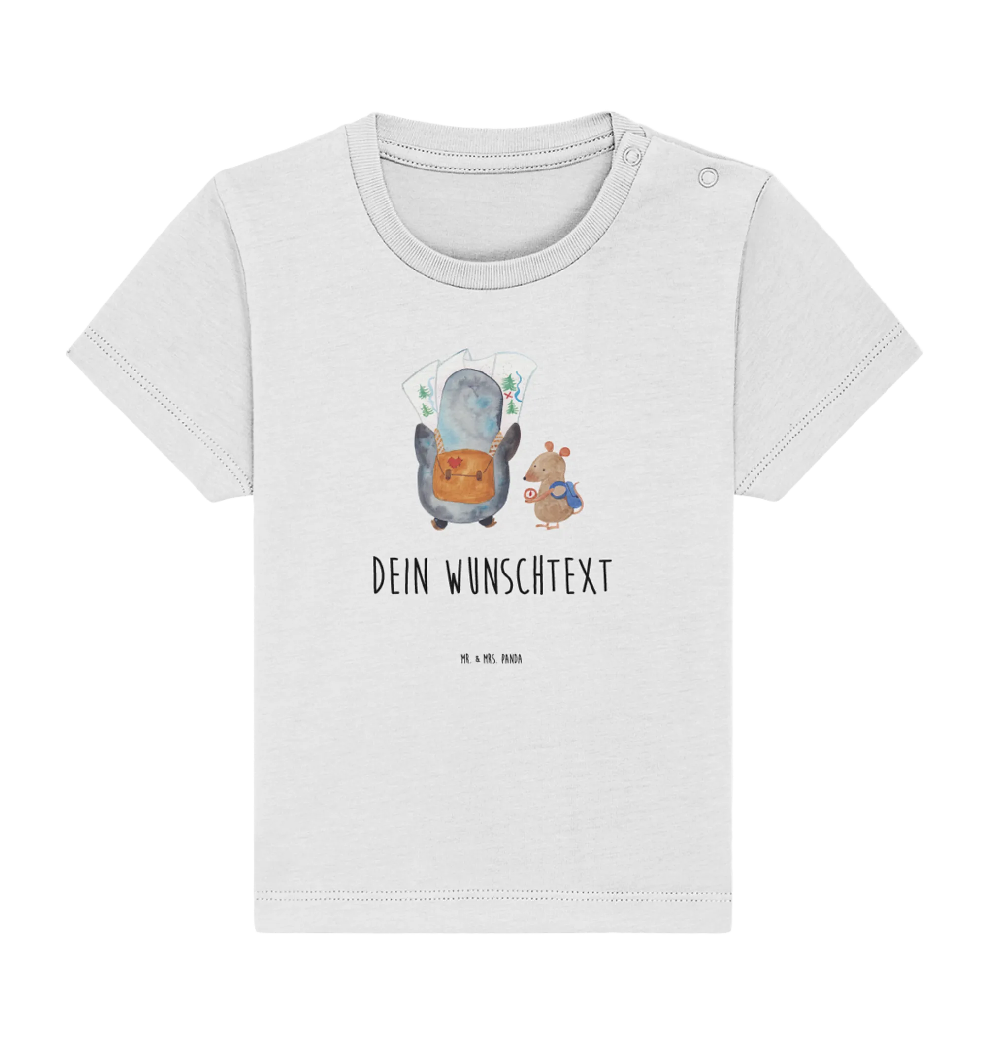 Personalisiertes Baby Shirt Pinguin & Maus Wanderer