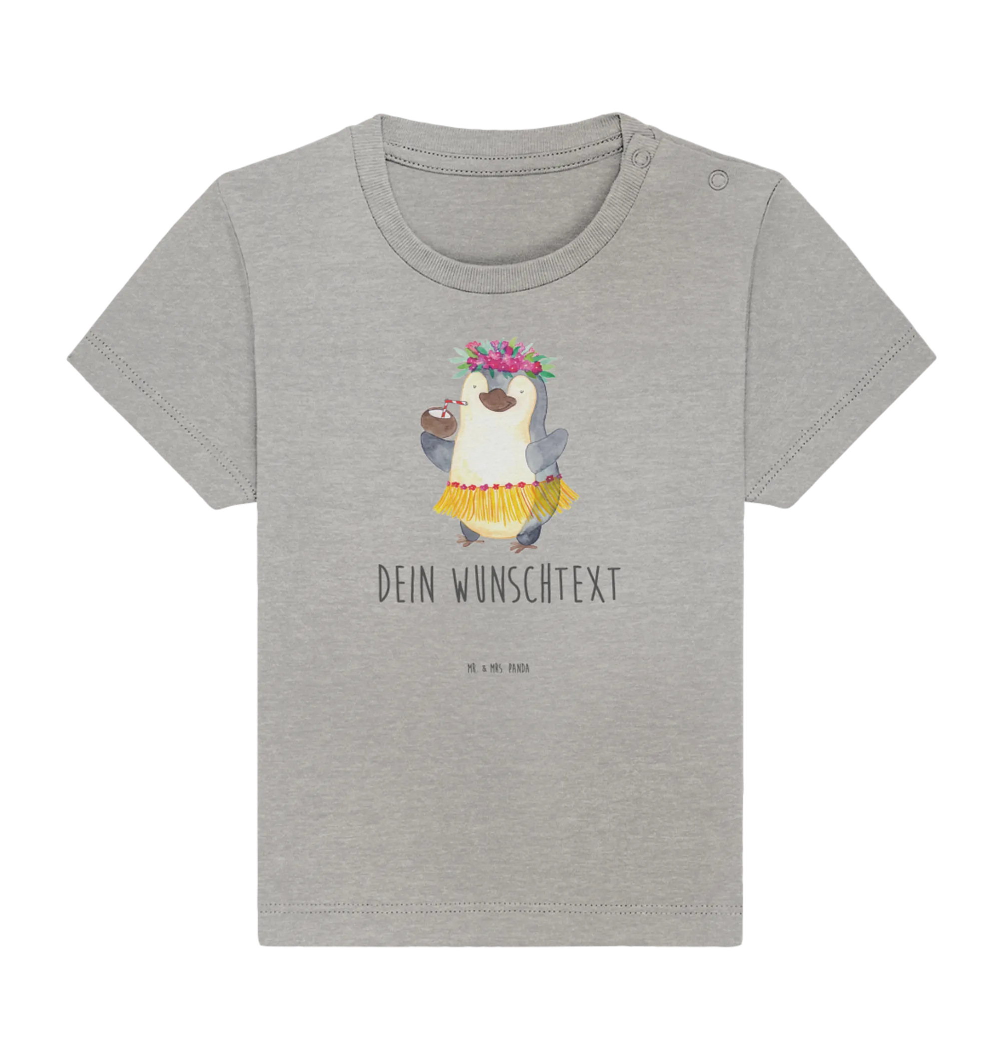 Personalisiertes Baby Shirt Pinguin Kokosnuss