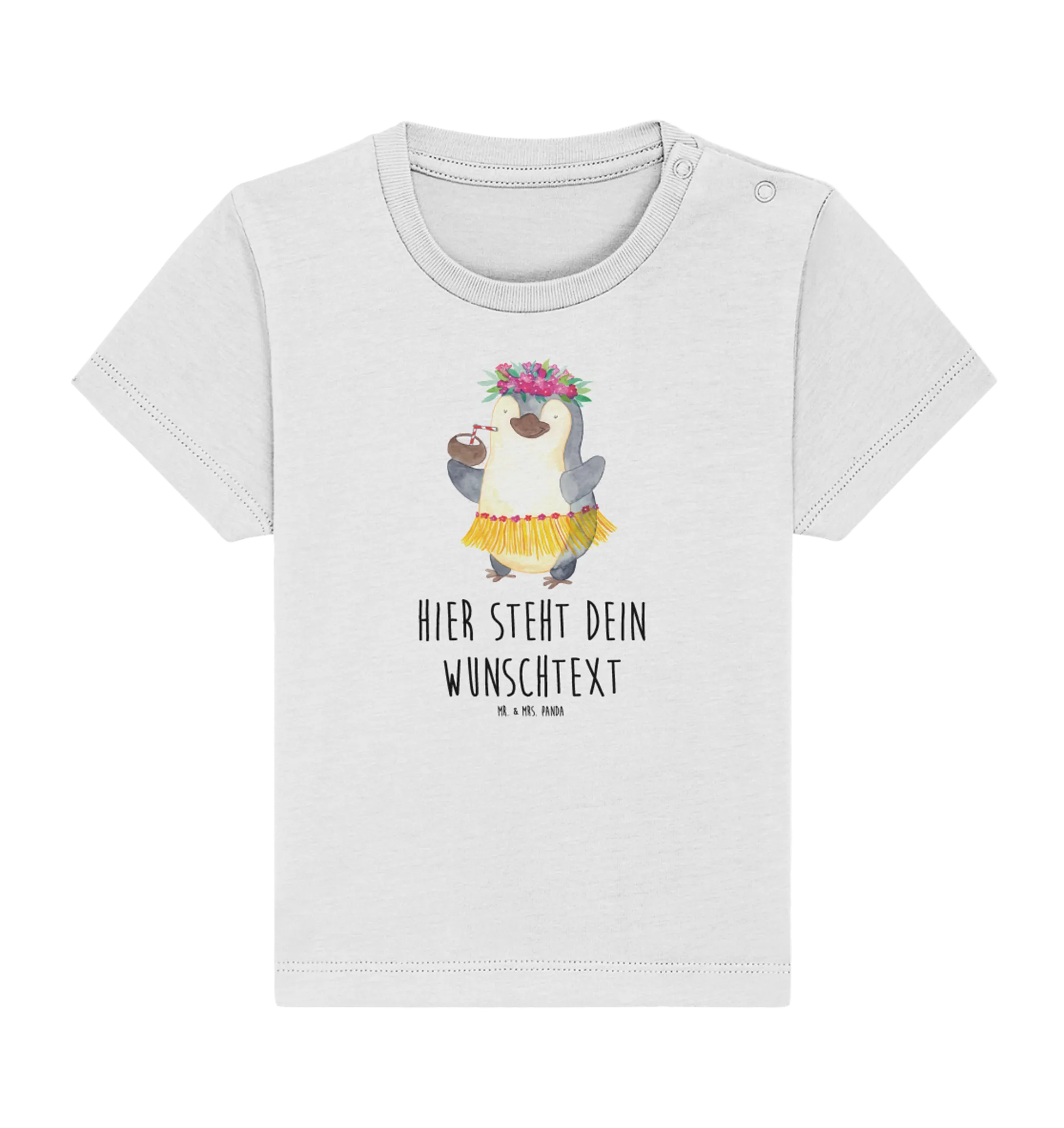 Personalisiertes Baby Shirt Pinguin Kokosnuss