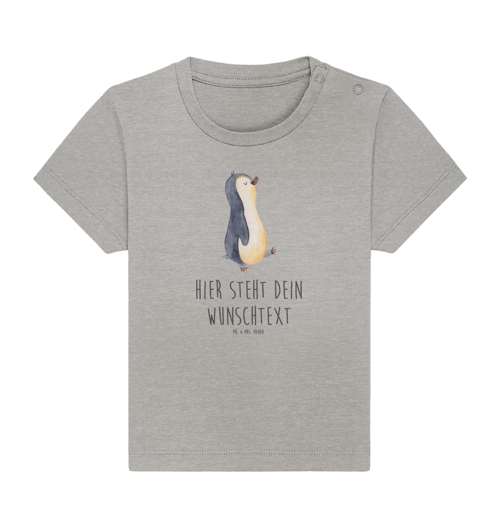 Personalisiertes Baby Shirt Pinguin marschieren