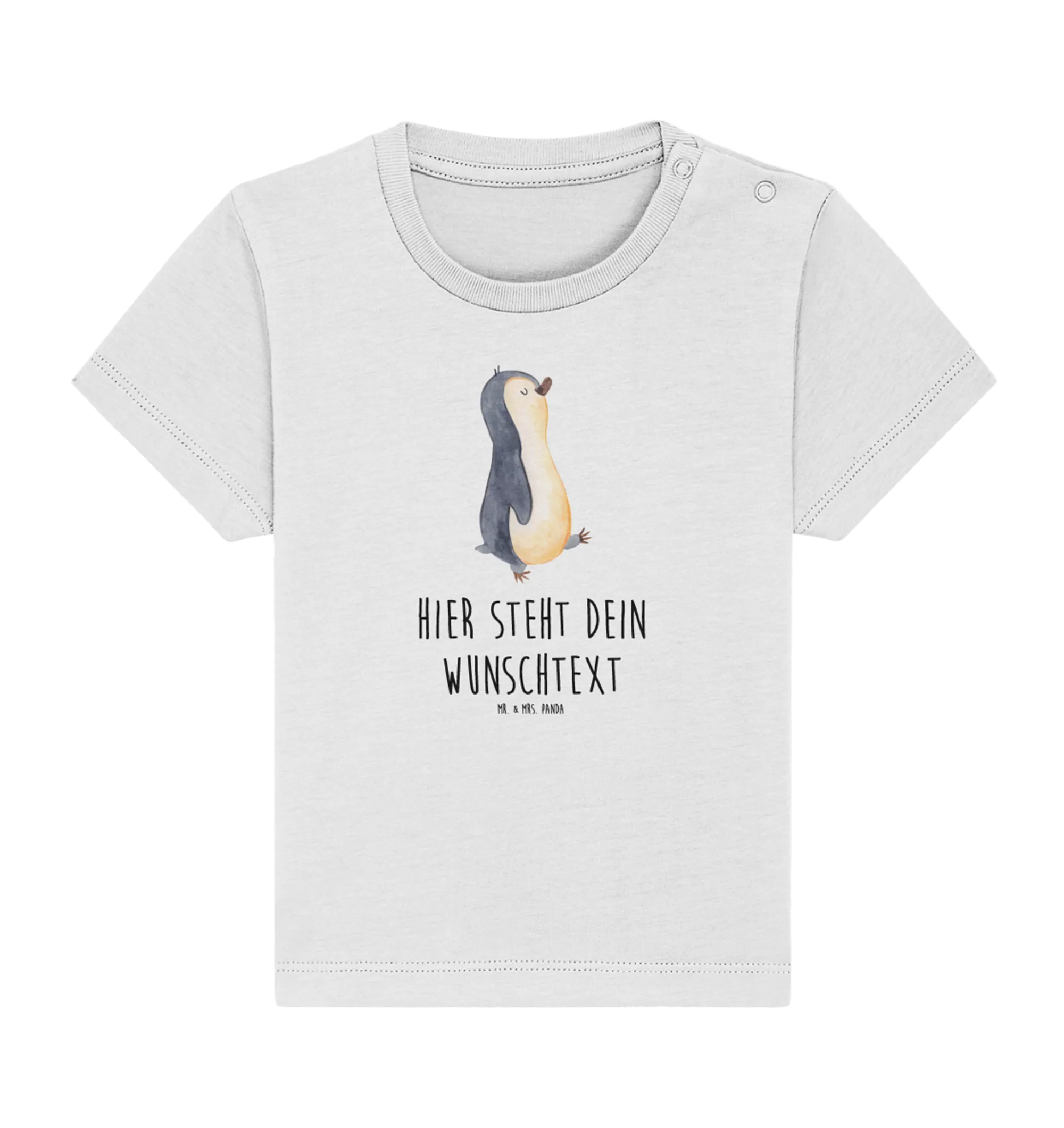 Personalisiertes Baby Shirt Pinguin marschieren