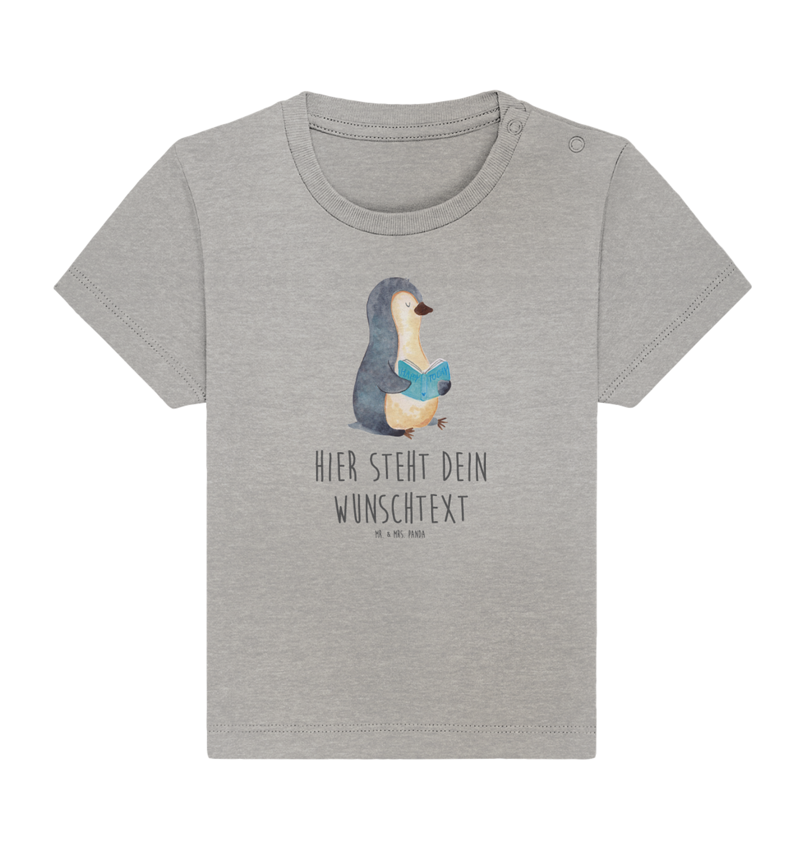 Personalisiertes Baby Shirt Pinguin Buch