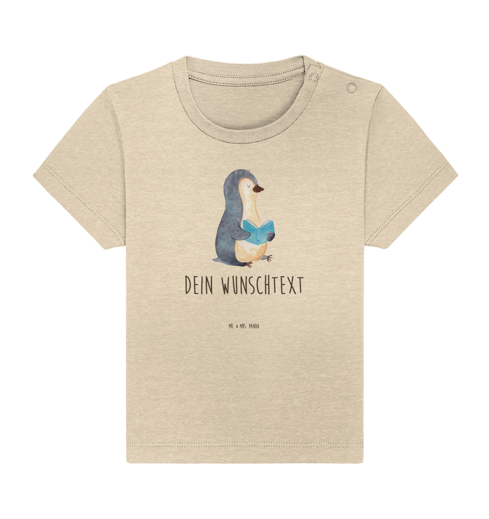 Personalisiertes Baby Shirt Pinguin Buch