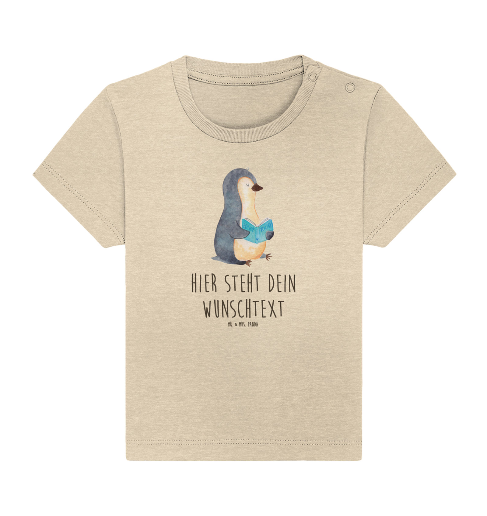 Personalisiertes Baby Shirt Pinguin Buch