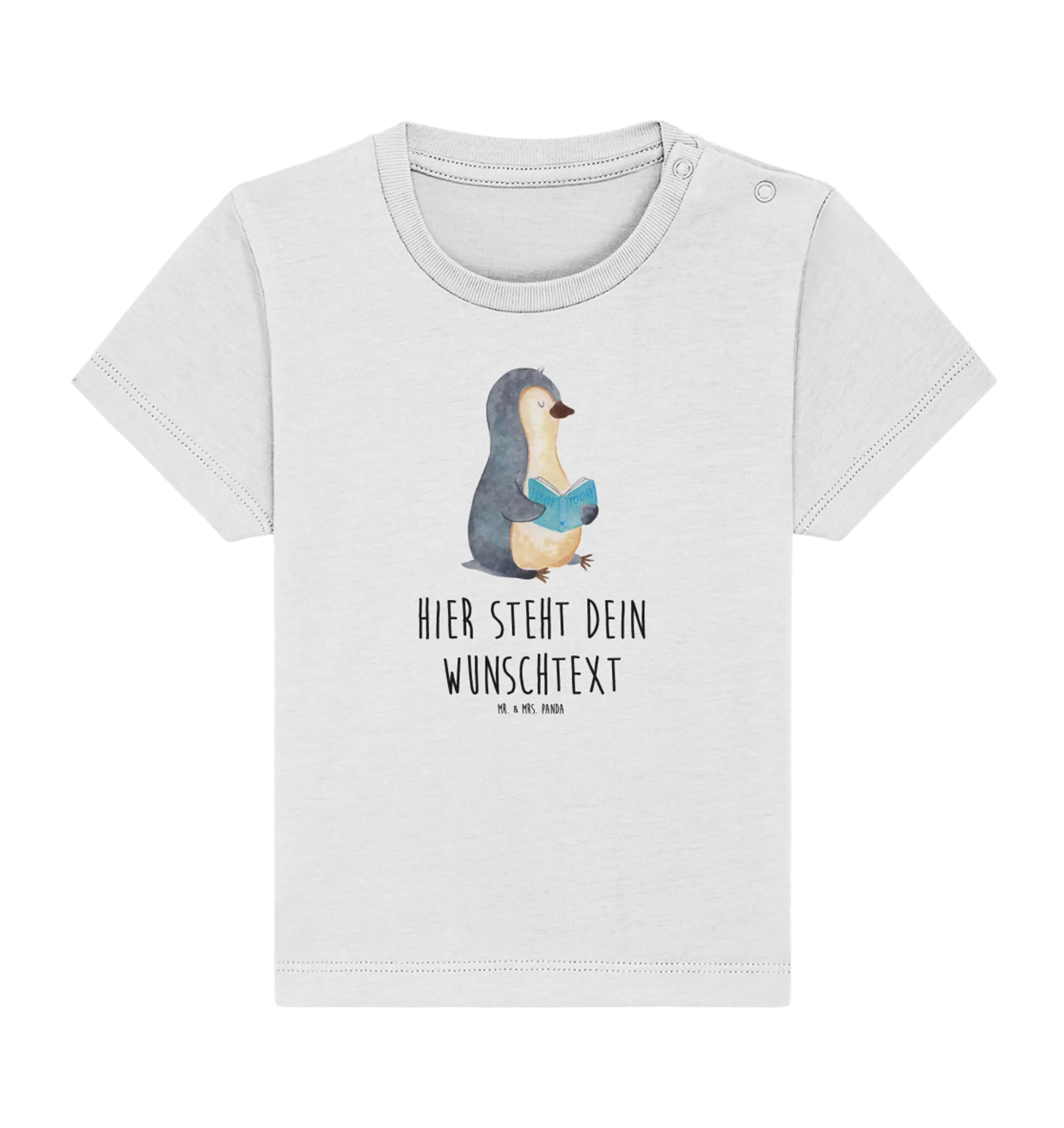 Personalisiertes Baby Shirt Pinguin Buch