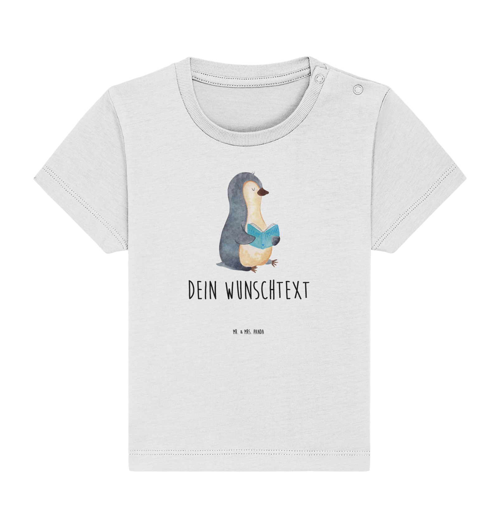 Personalisiertes Baby Shirt Pinguin Buch