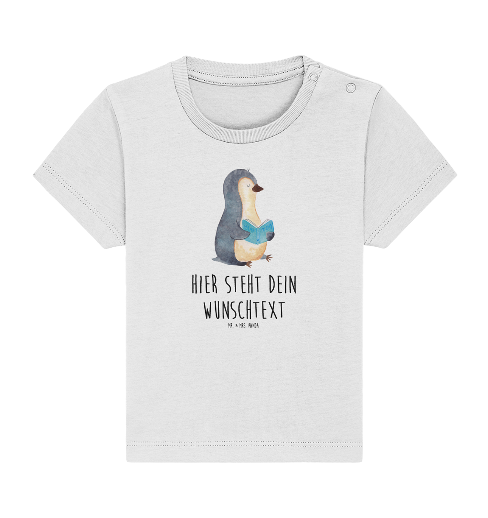 Personalisiertes Baby Shirt Pinguin Buch