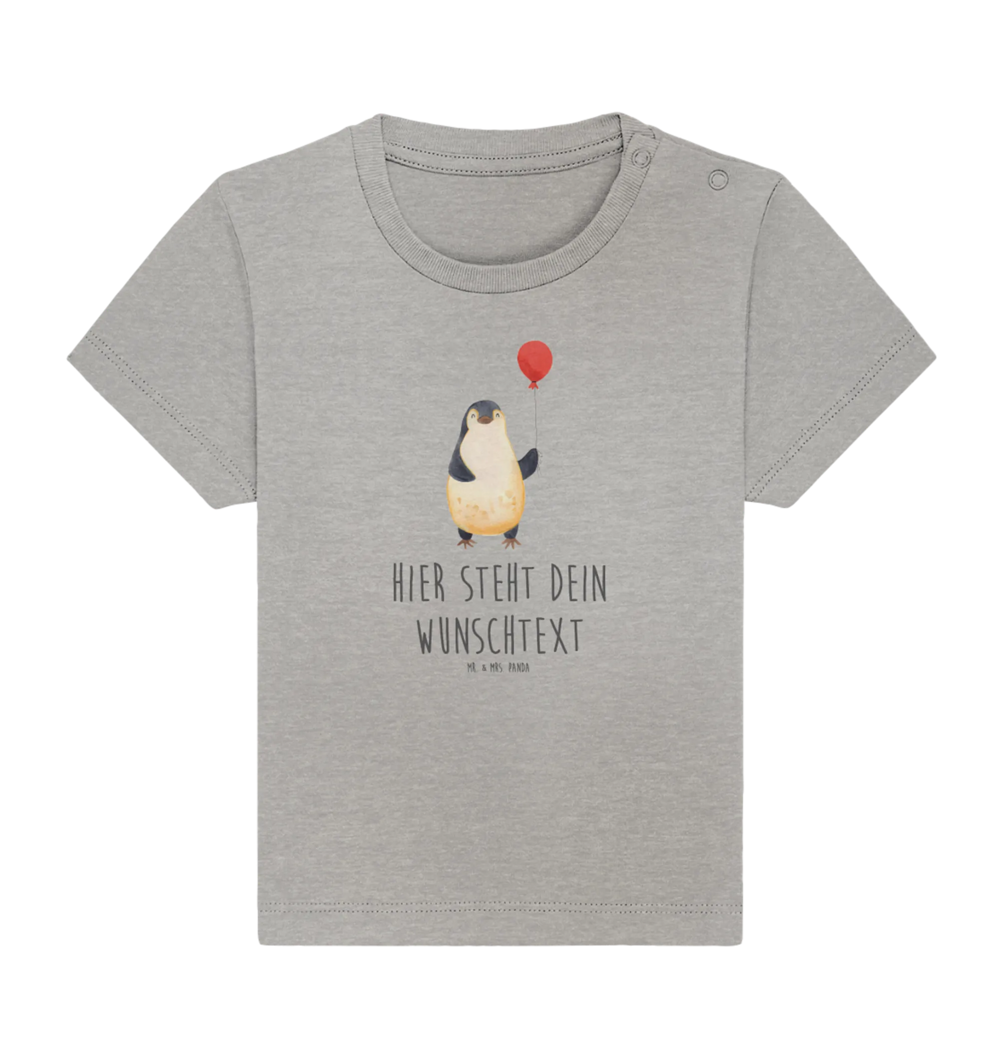 Personalisiertes Baby Shirt Pinguin Luftballon