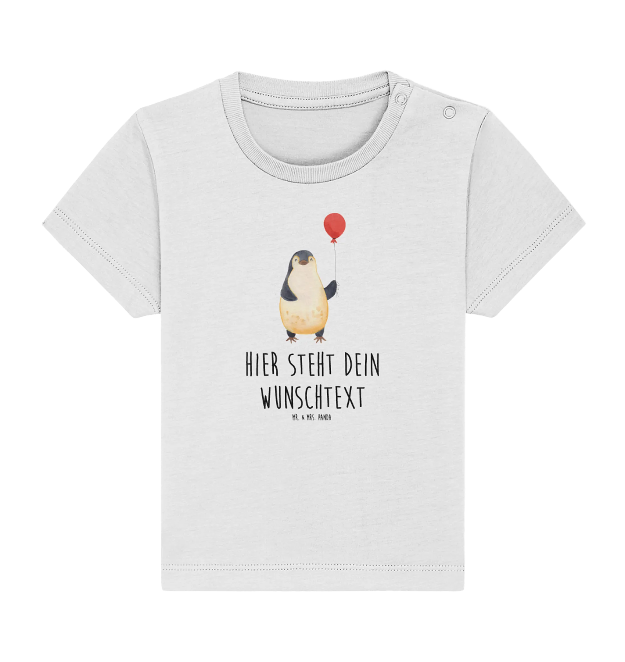 Personalisiertes Baby Shirt Pinguin Luftballon