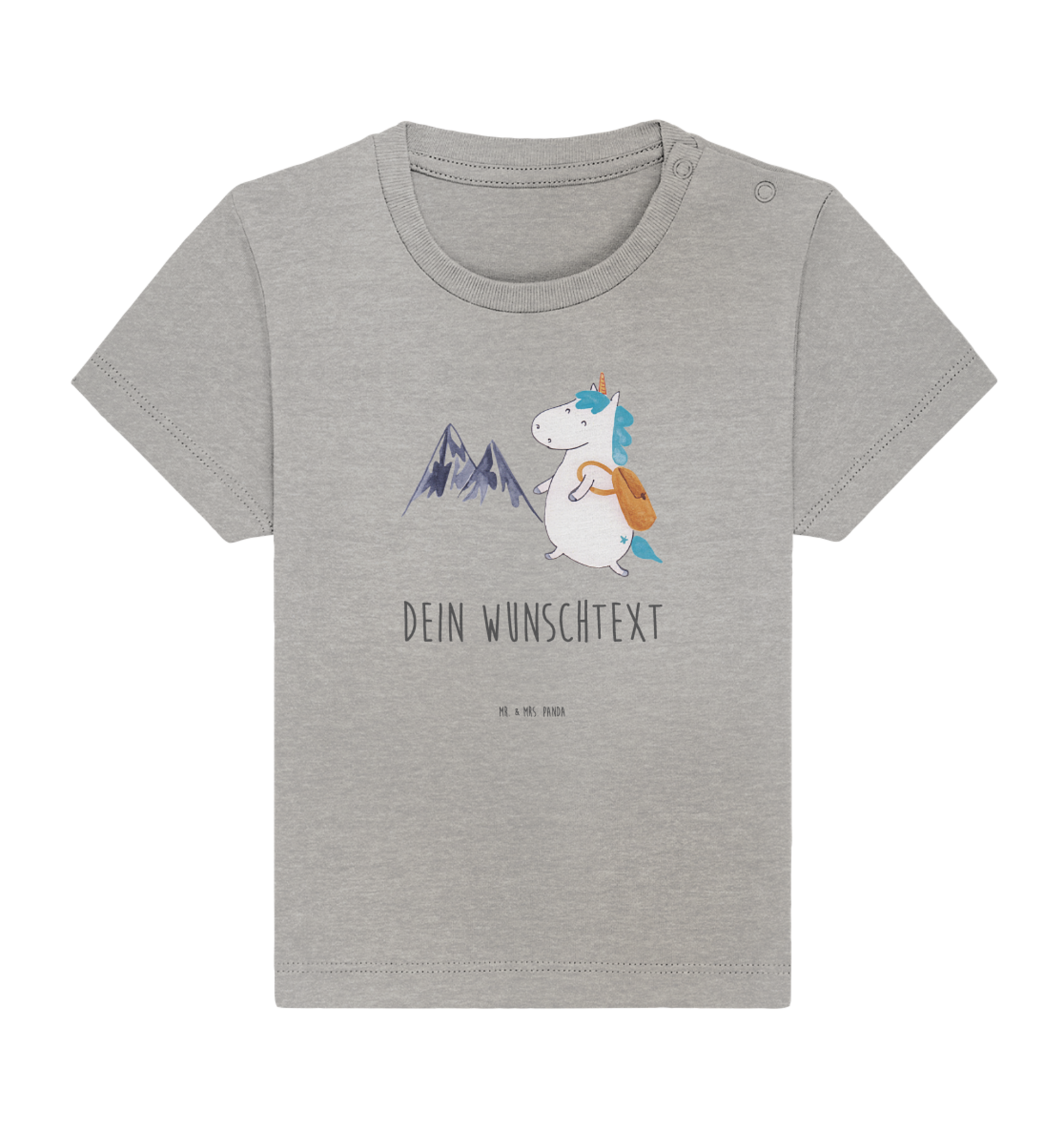 Personalisiertes Baby Shirt Einhorn Bergsteiger