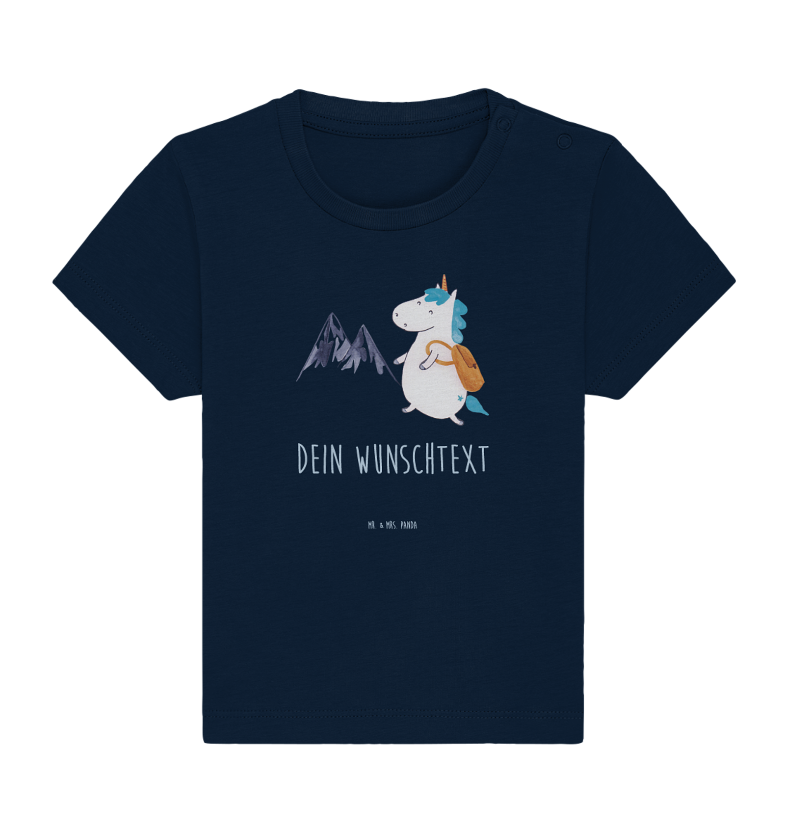 Personalisiertes Baby Shirt Einhorn Bergsteiger