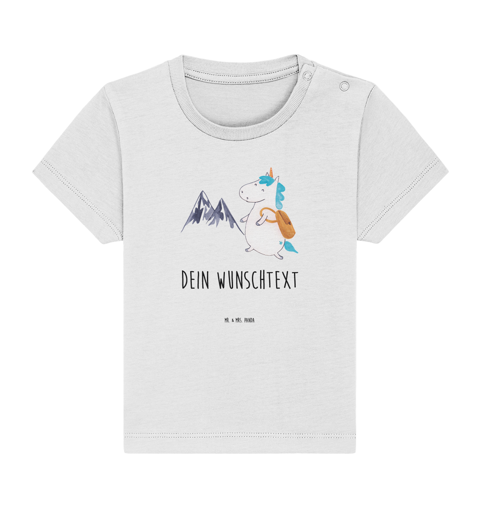 Personalisiertes Baby Shirt Einhorn Bergsteiger