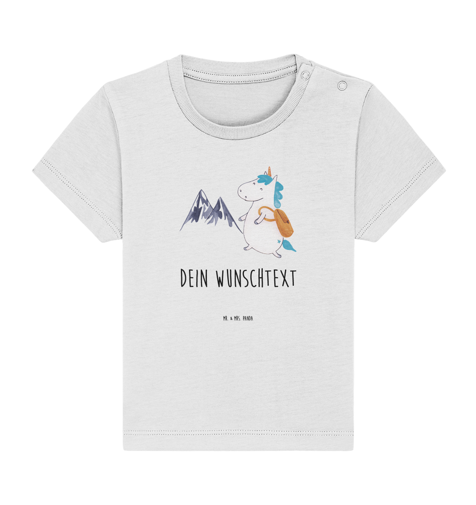 Personalisiertes Baby Shirt Einhorn Bergsteiger