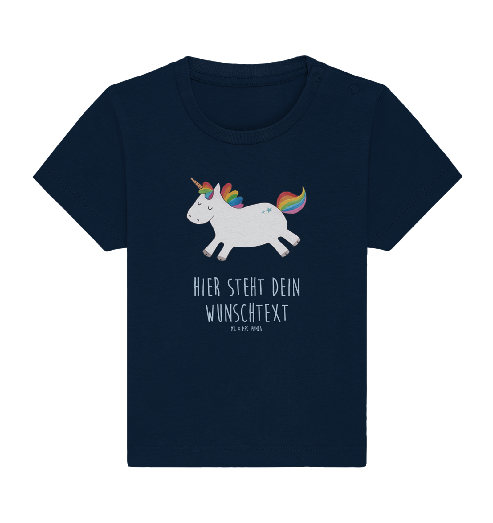 Personalisiertes Baby Shirt Einhorn Happy