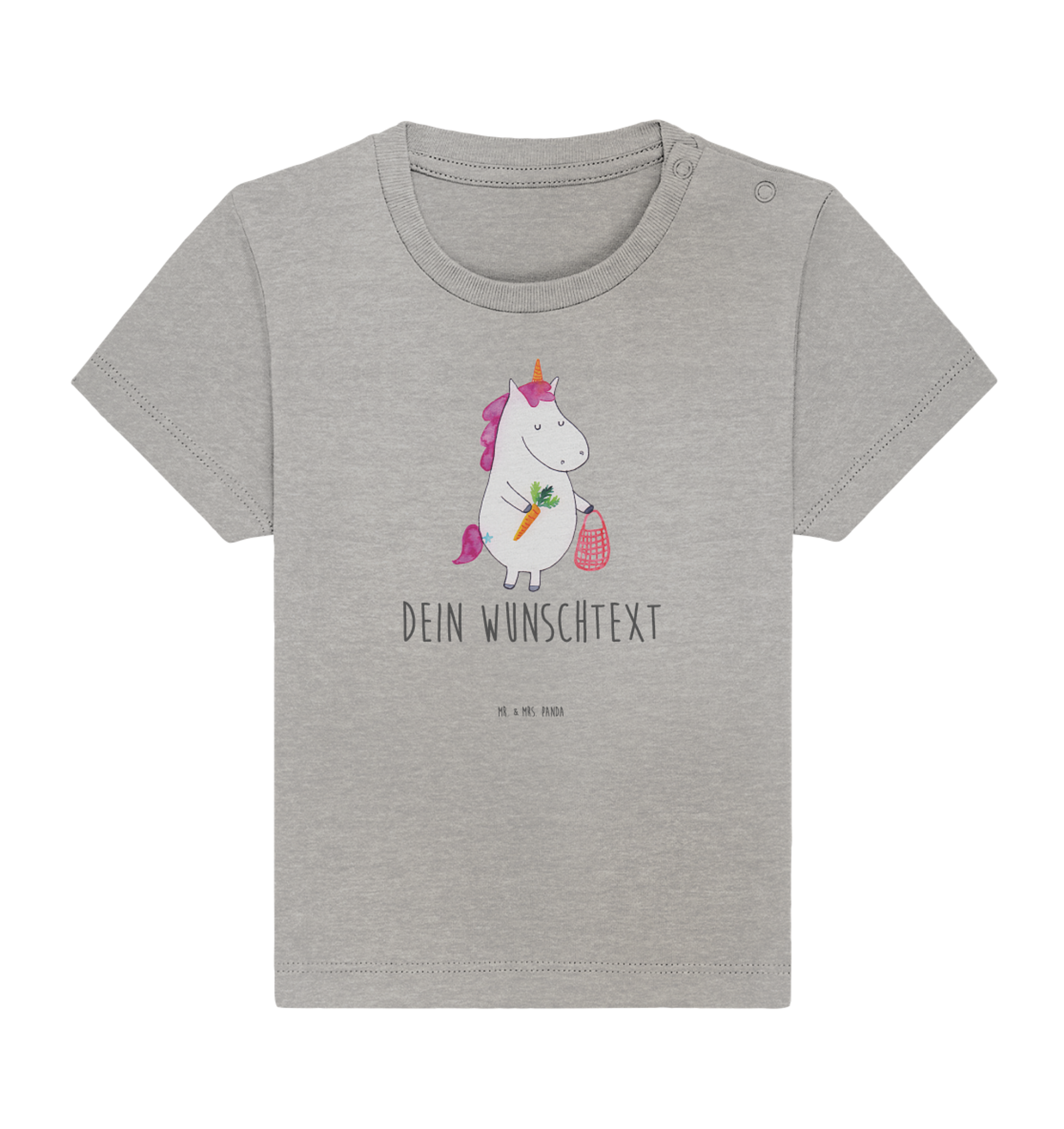 Personalisiertes Baby Shirt Einhorn Vegan