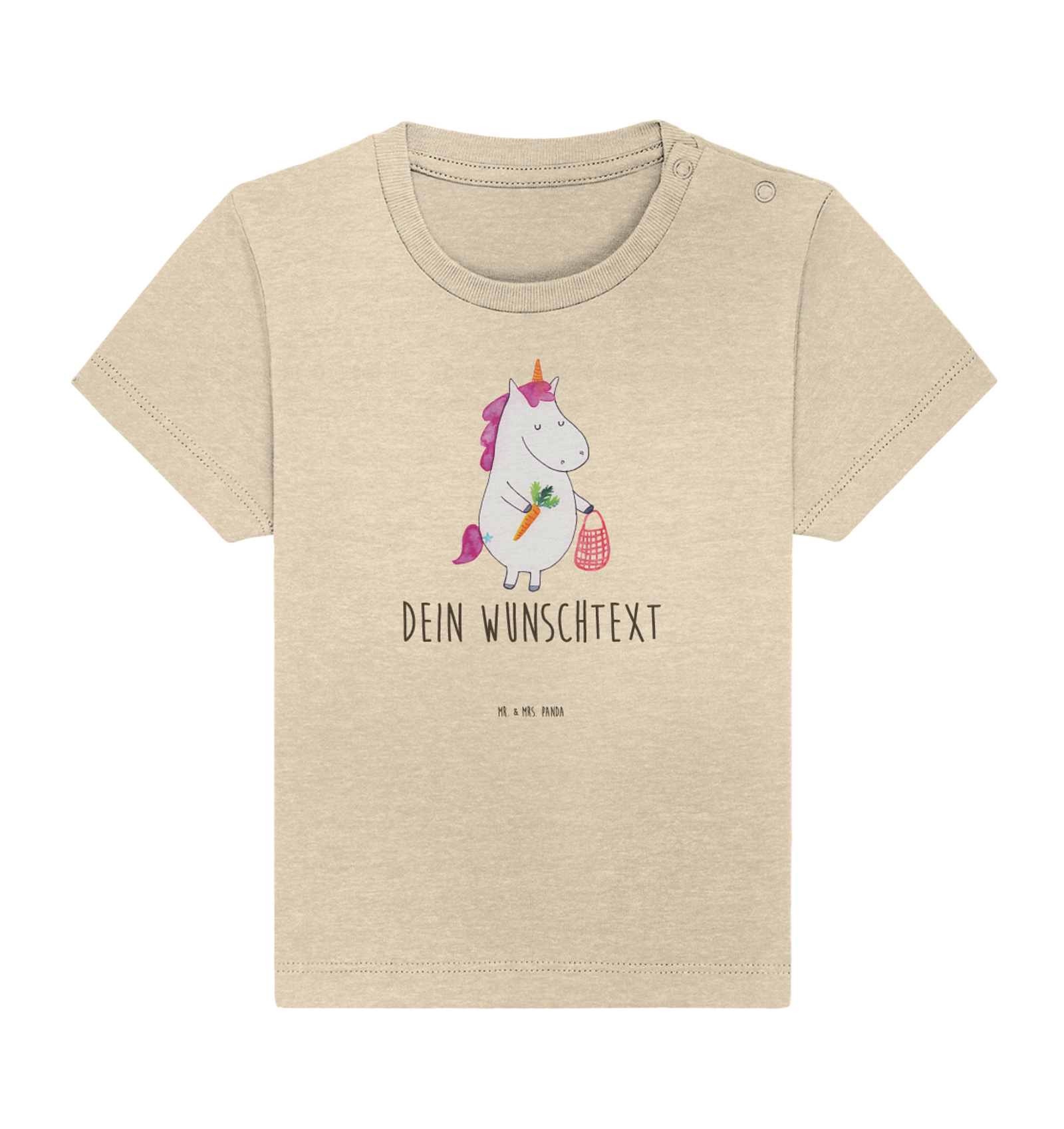 Personalisiertes Baby Shirt Einhorn Vegan