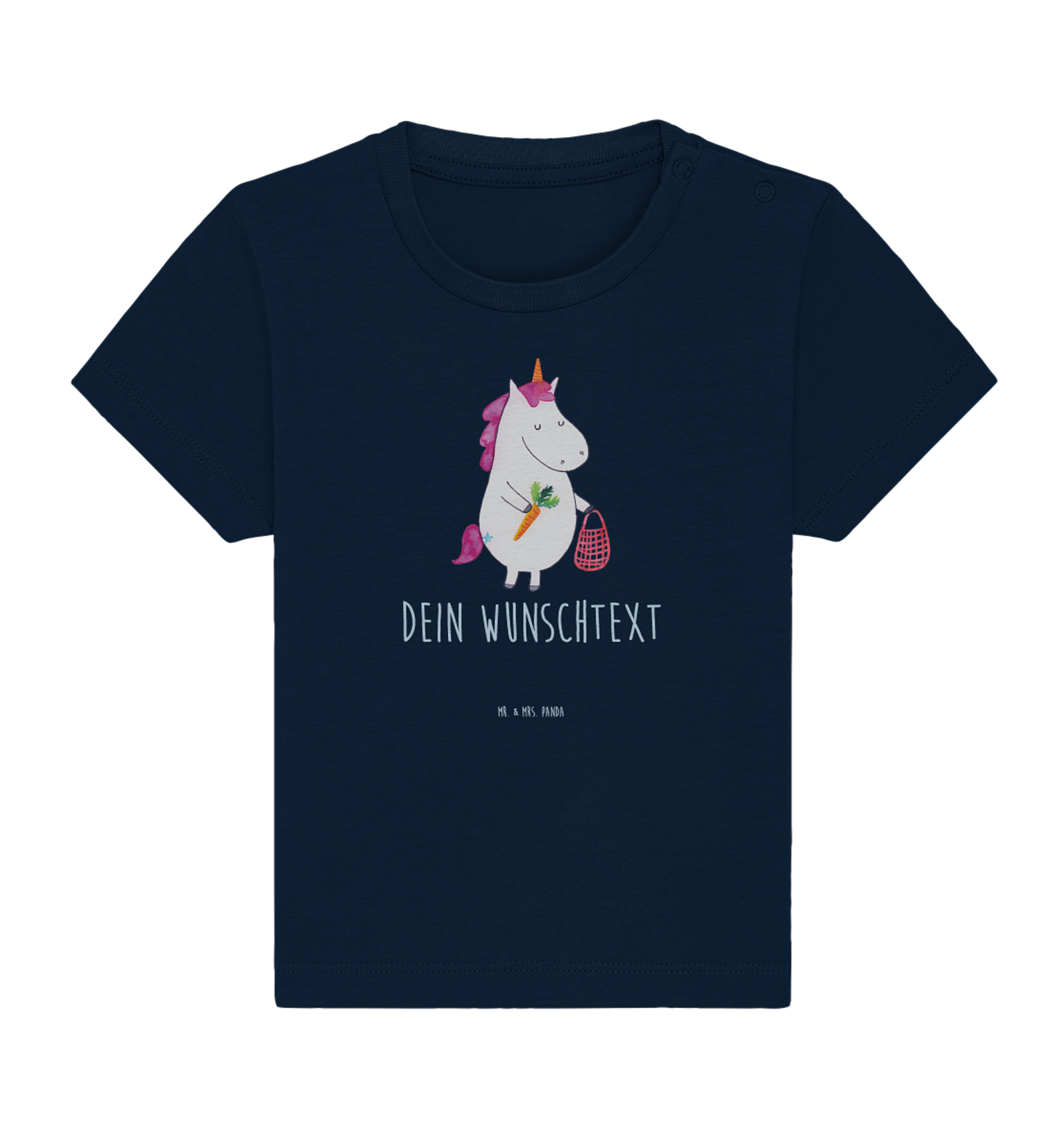 Personalisiertes Baby Shirt Einhorn Vegan