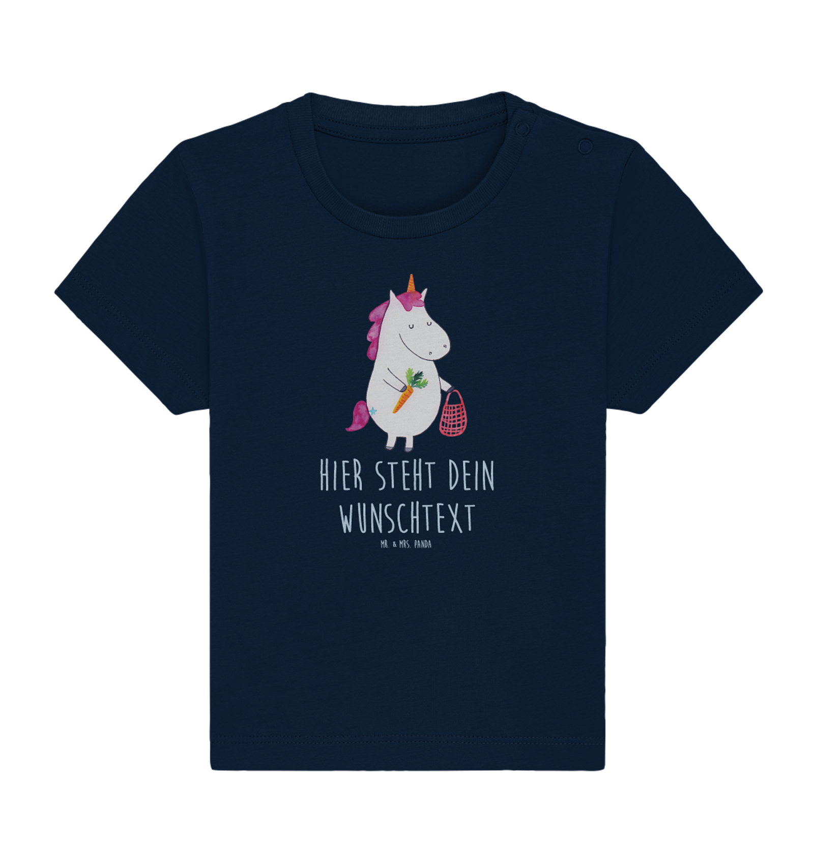 Personalisiertes Baby Shirt Einhorn Vegan