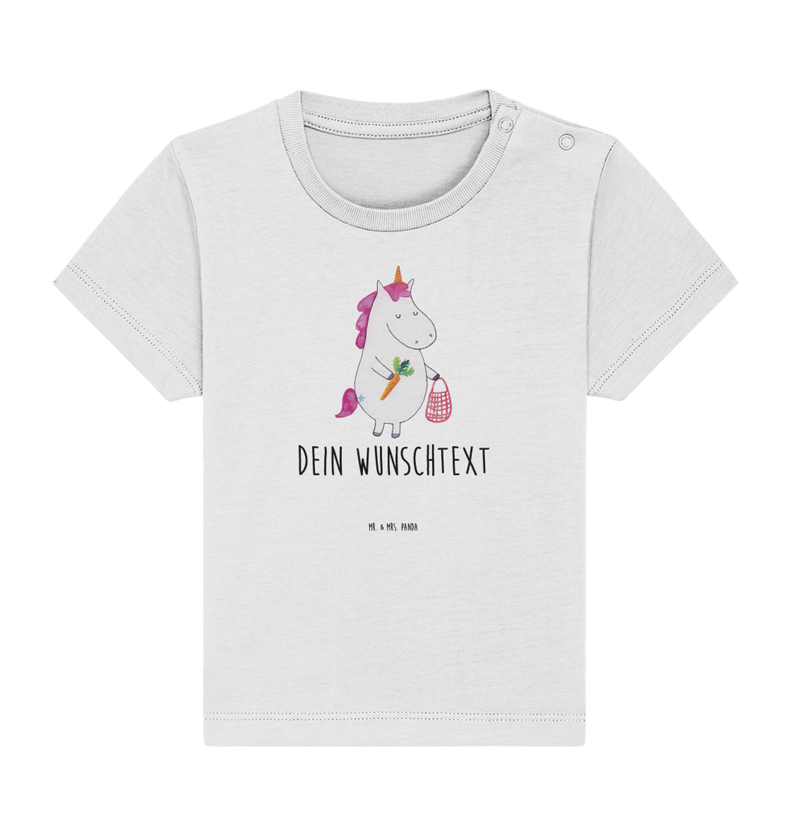 Personalisiertes Baby Shirt Einhorn Vegan