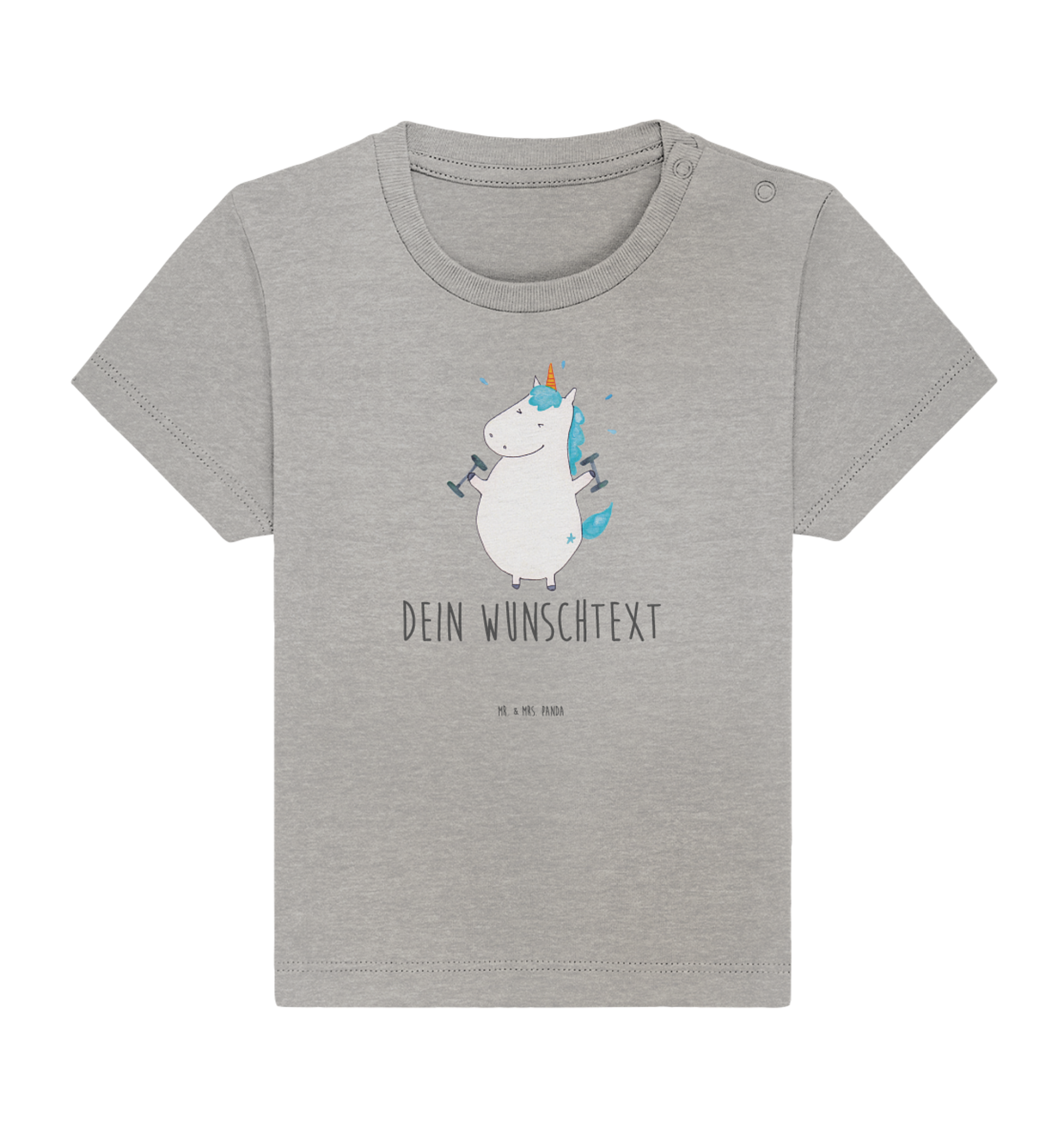 Personalisiertes Baby Shirt Einhorn Fitness