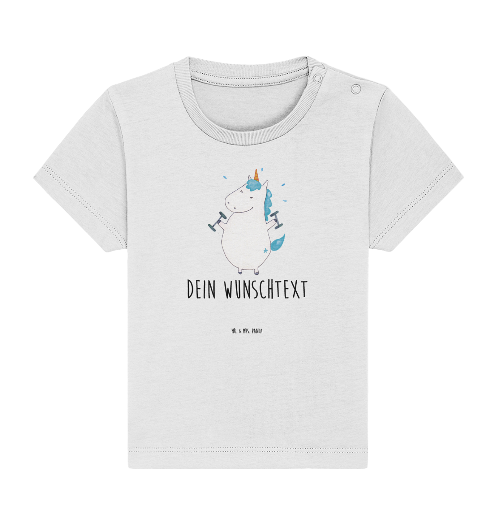 Personalisiertes Baby Shirt Einhorn Fitness