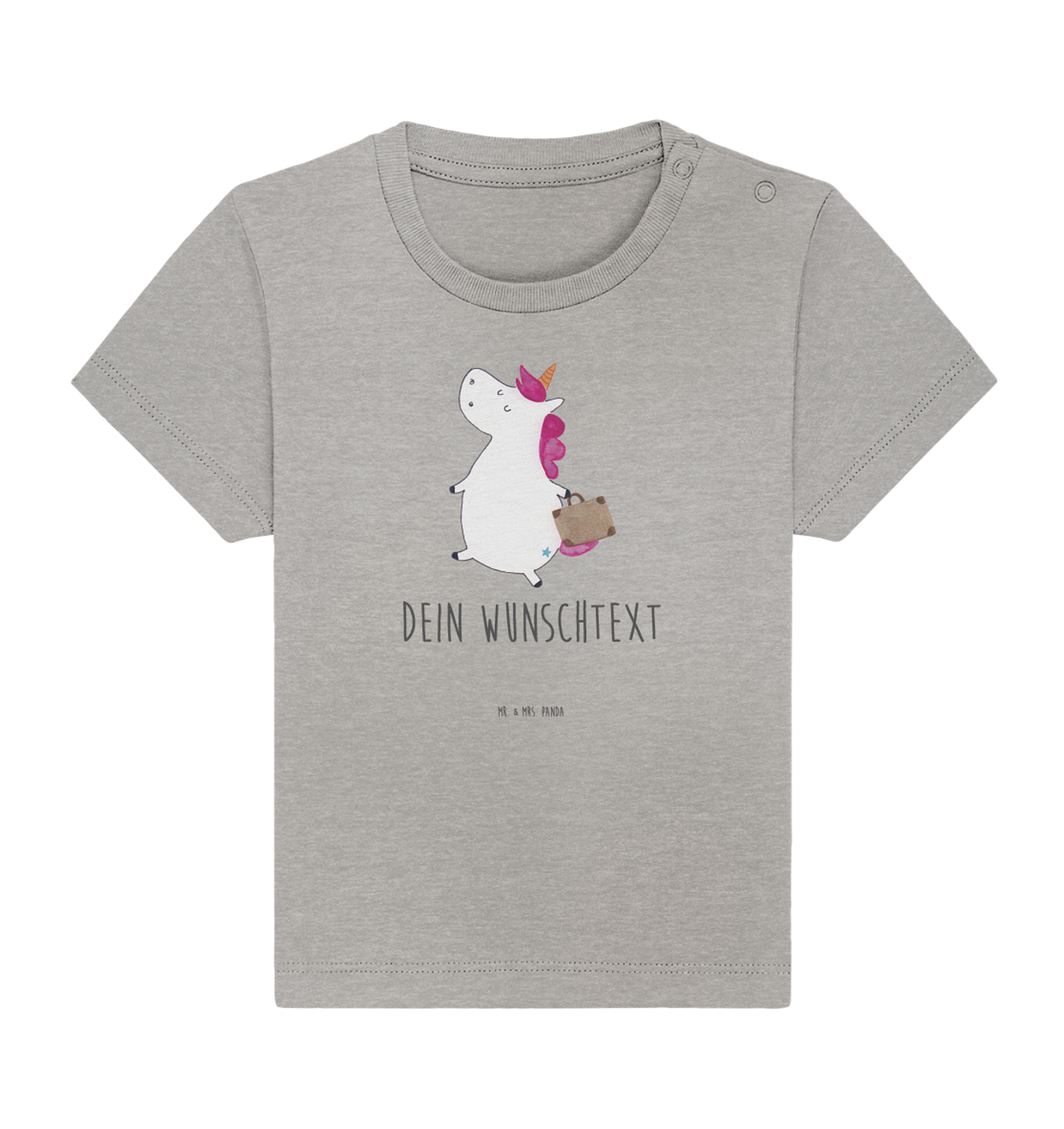 Personalisiertes Baby Shirt Einhorn Koffer