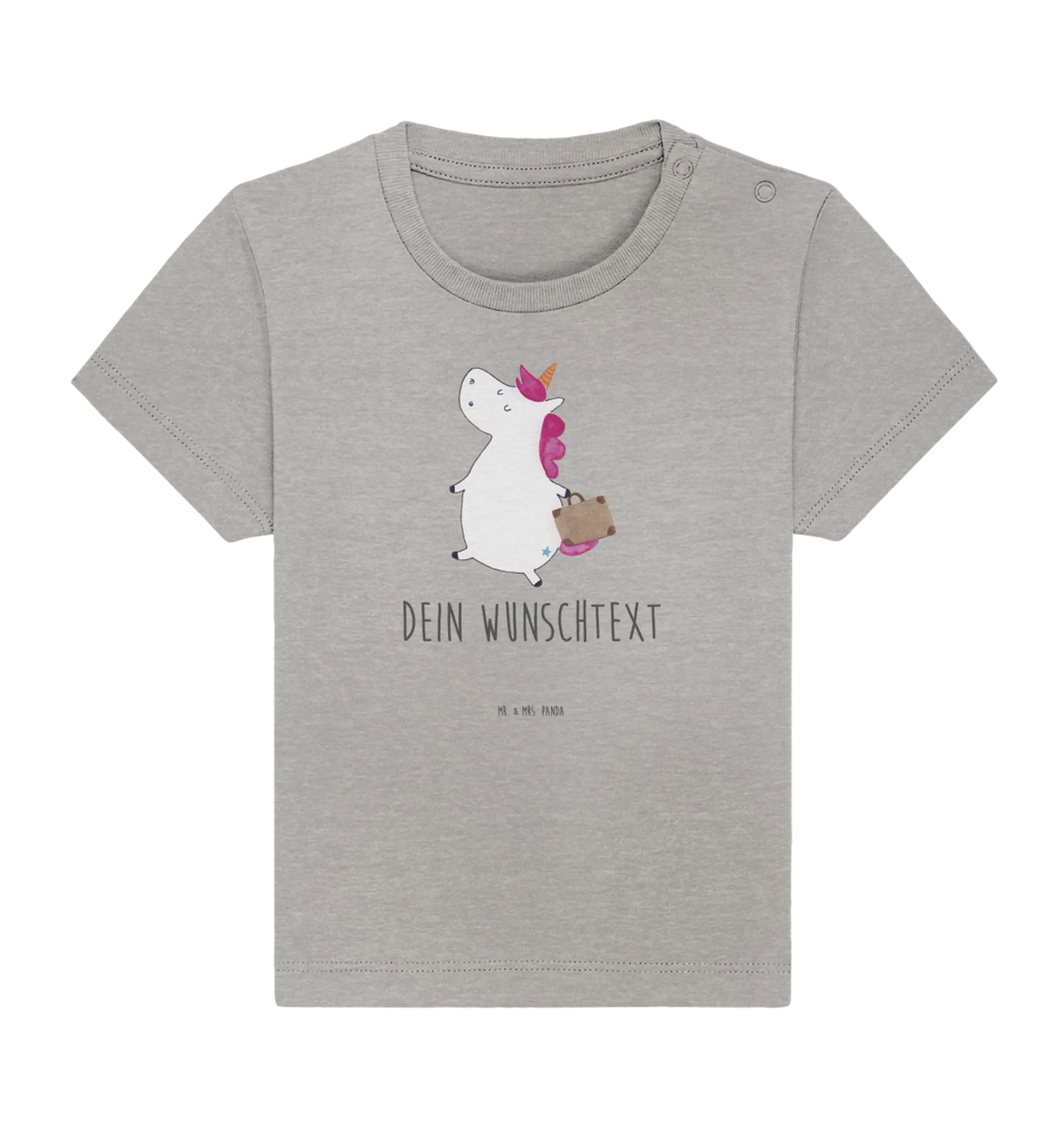 Personalisiertes Baby Shirt Einhorn Koffer