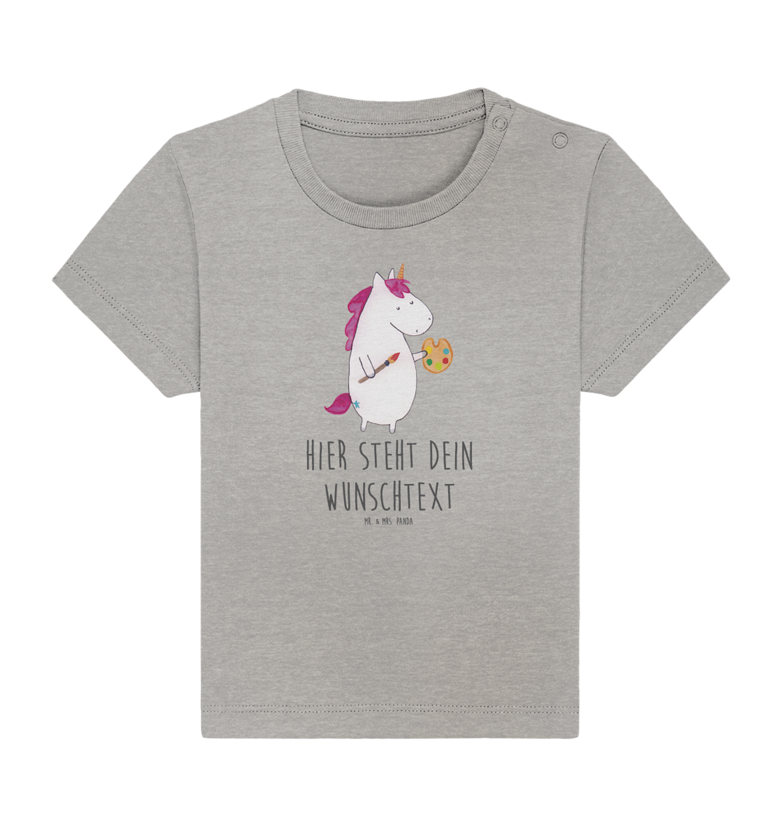 Personalisiertes Baby Shirt Einhorn Künstler