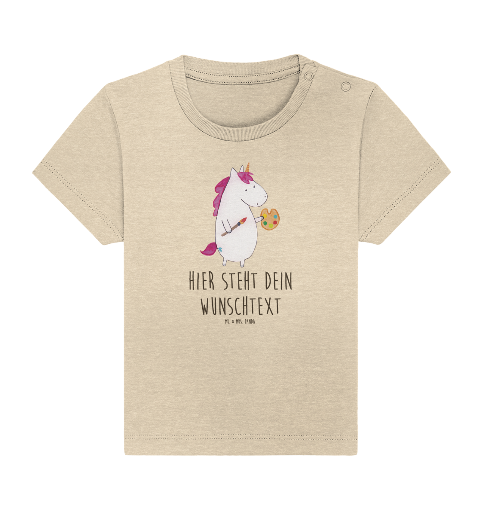 Personalisiertes Baby Shirt Einhorn Künstler