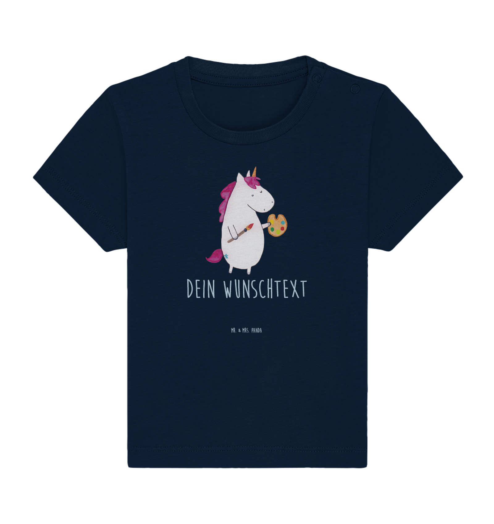 Personalisiertes Baby Shirt Einhorn Künstler