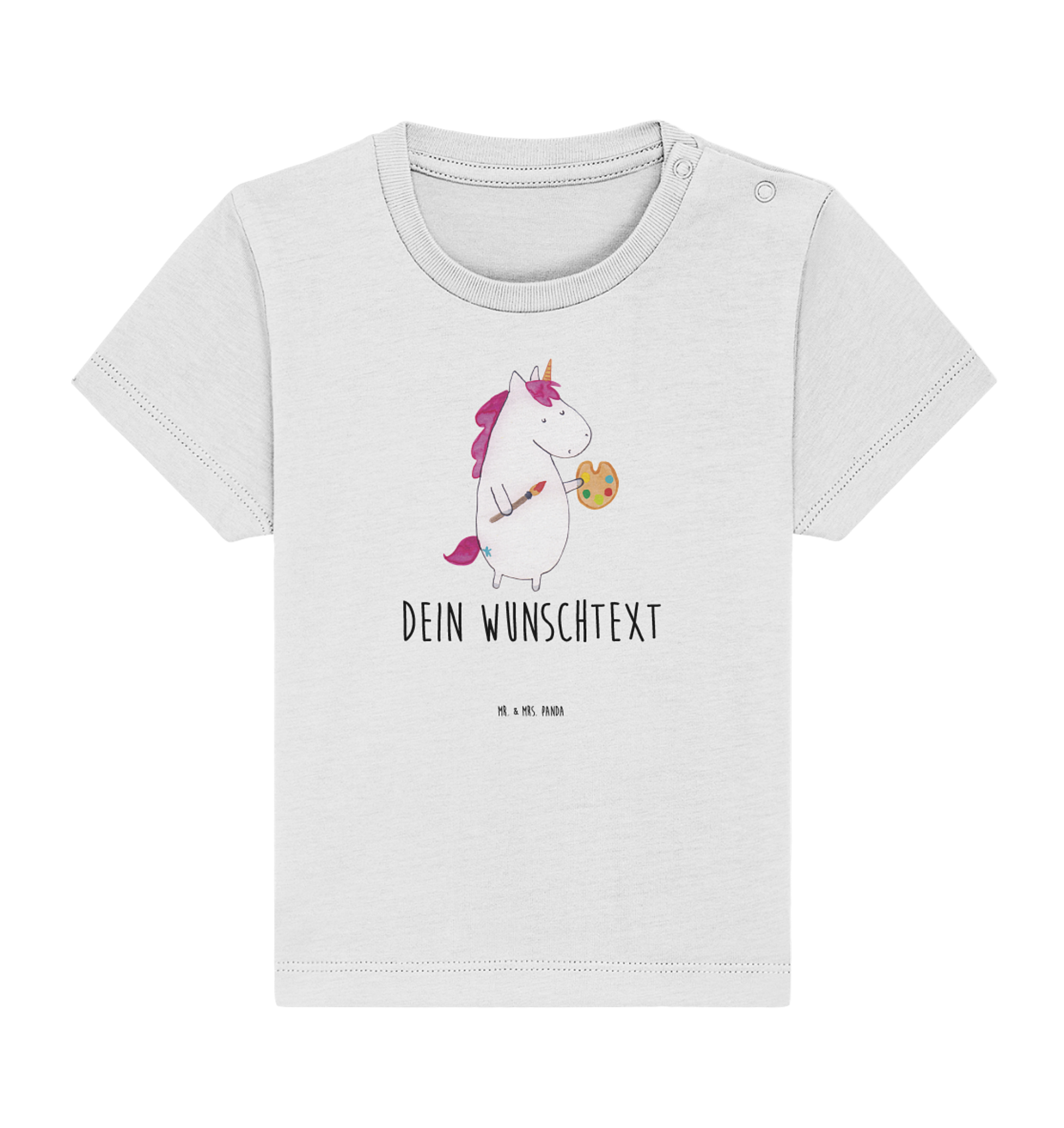 Personalisiertes Baby Shirt Einhorn Künstler