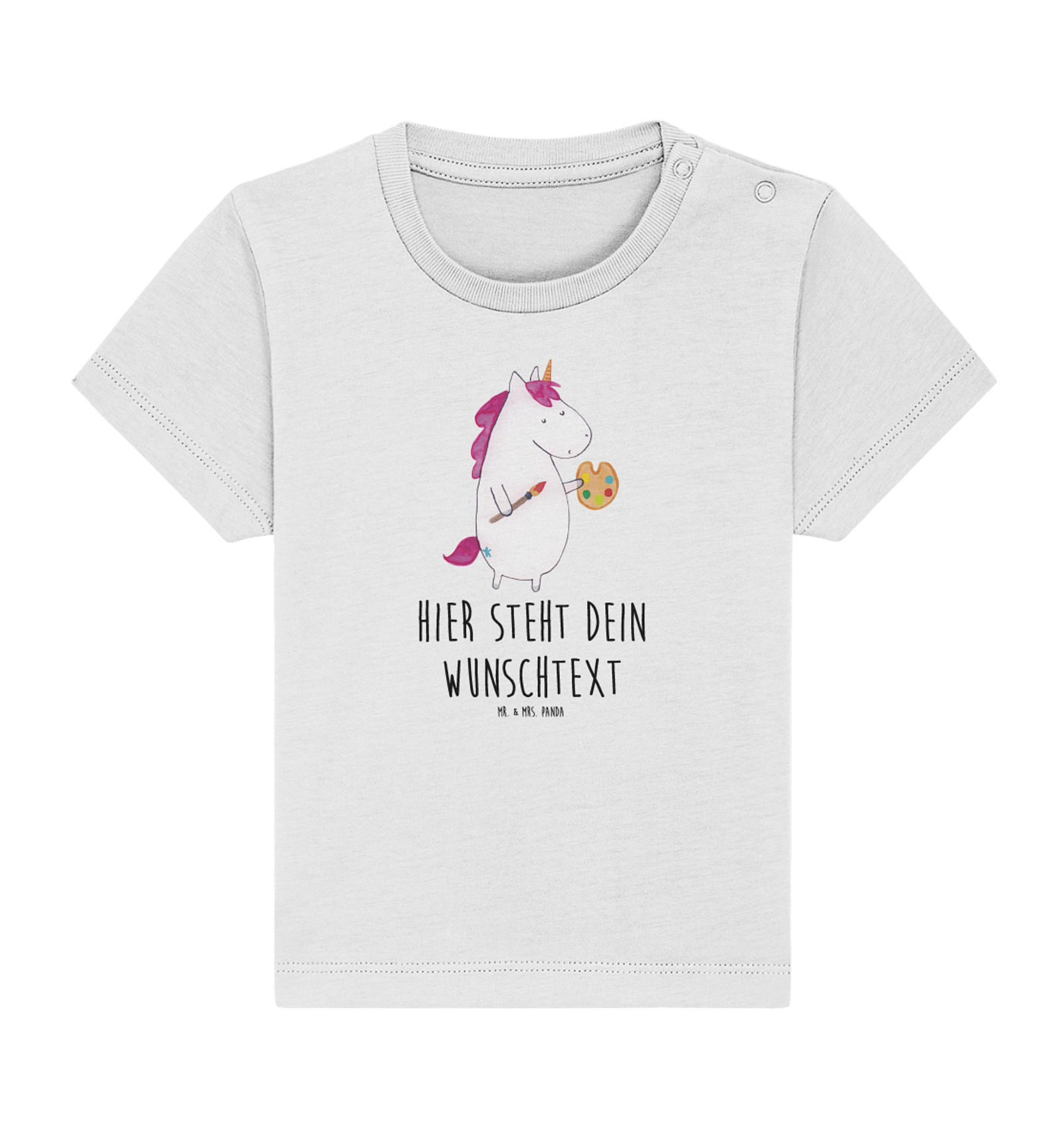 Personalisiertes Baby Shirt Einhorn Künstler