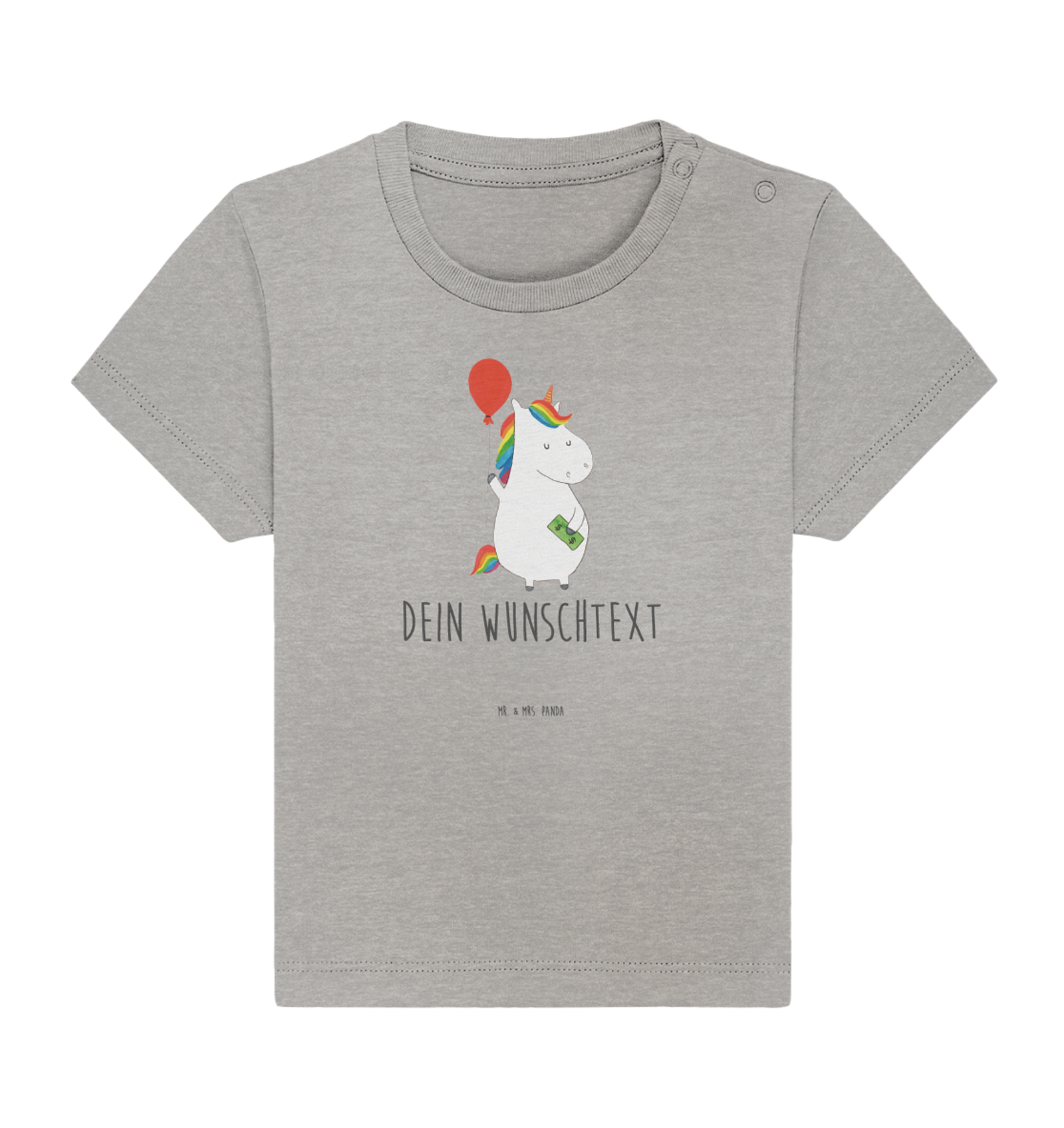 Personalisiertes Baby Shirt Einhorn Luftballon