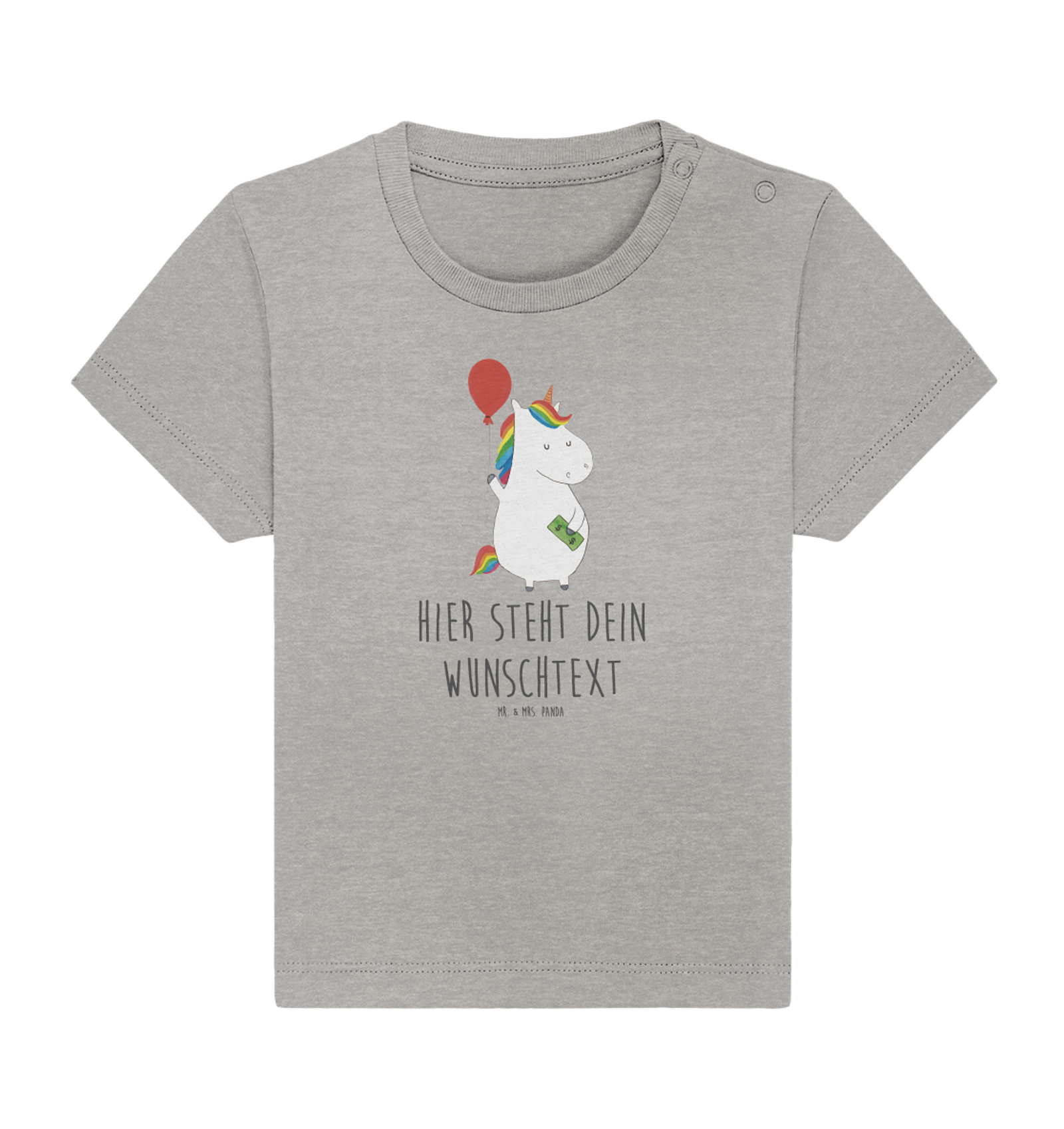 Personalisiertes Baby Shirt Einhorn Luftballon