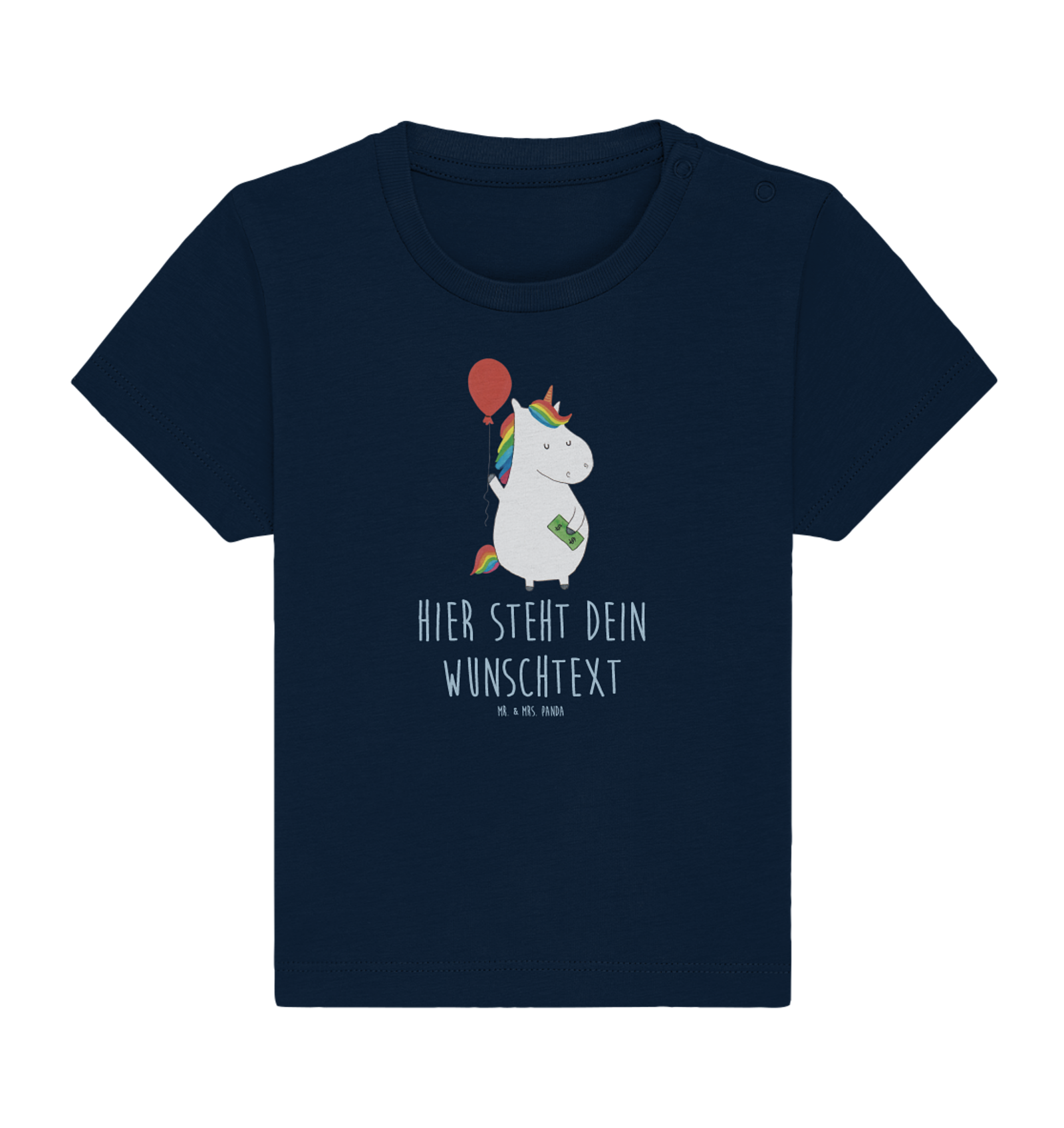 Personalisiertes Baby Shirt Einhorn Luftballon