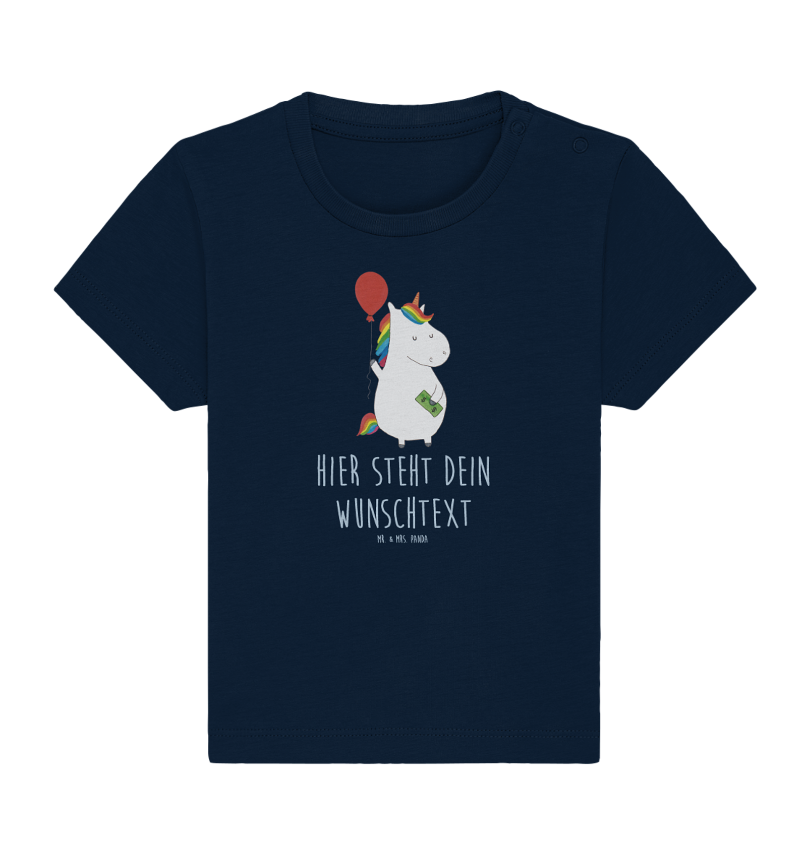 Personalisiertes Baby Shirt Einhorn Luftballon