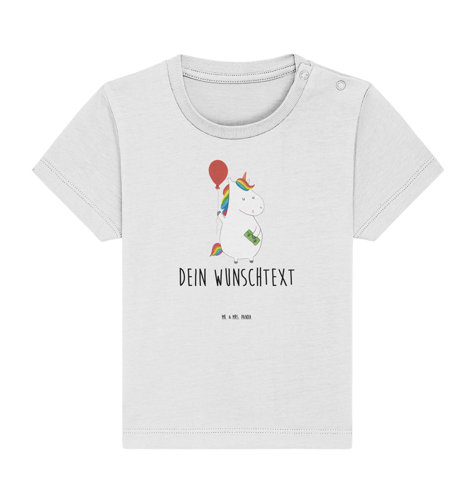 Personalisiertes Baby Shirt Einhorn Luftballon