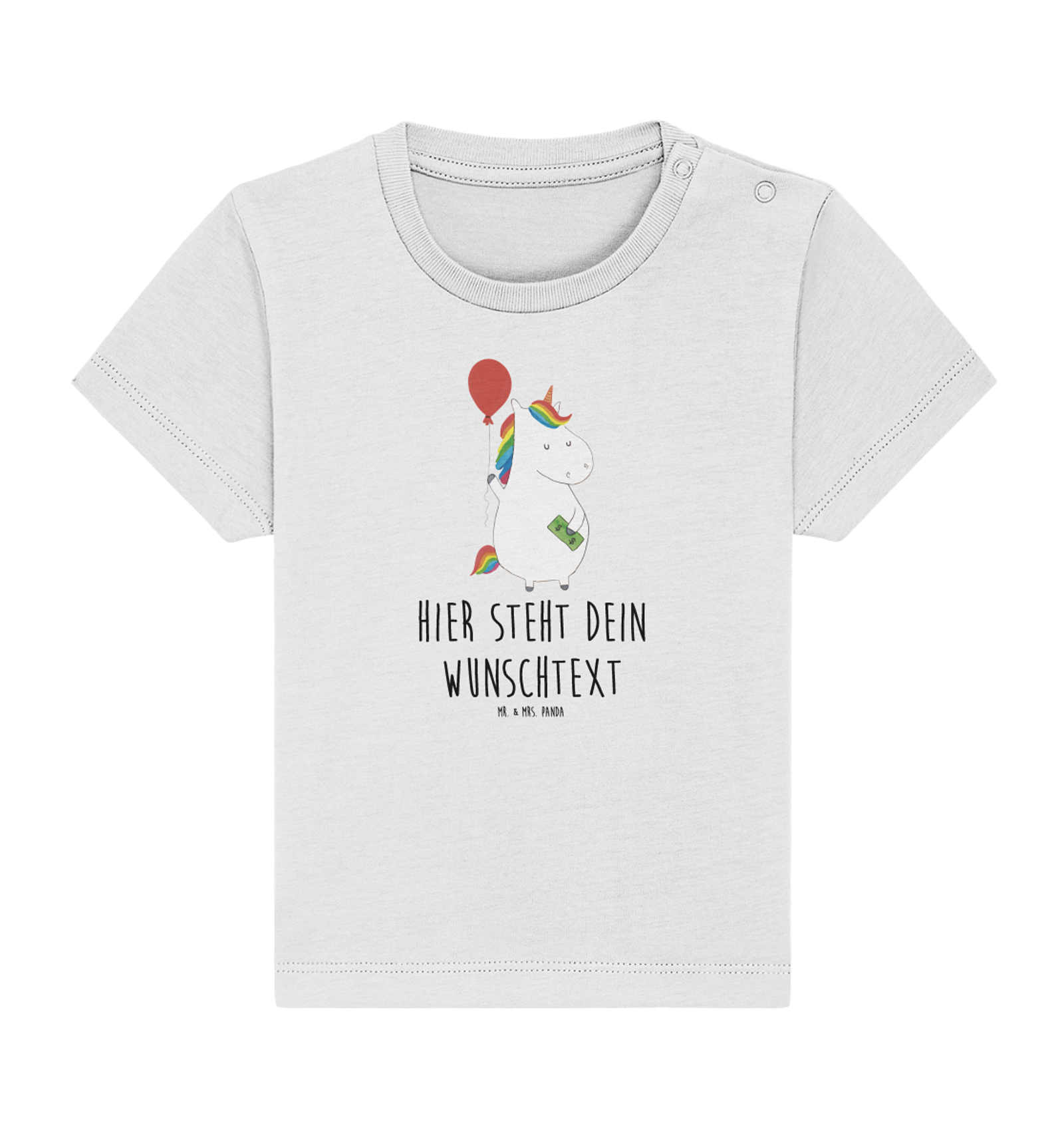 Personalisiertes Baby Shirt Einhorn Luftballon