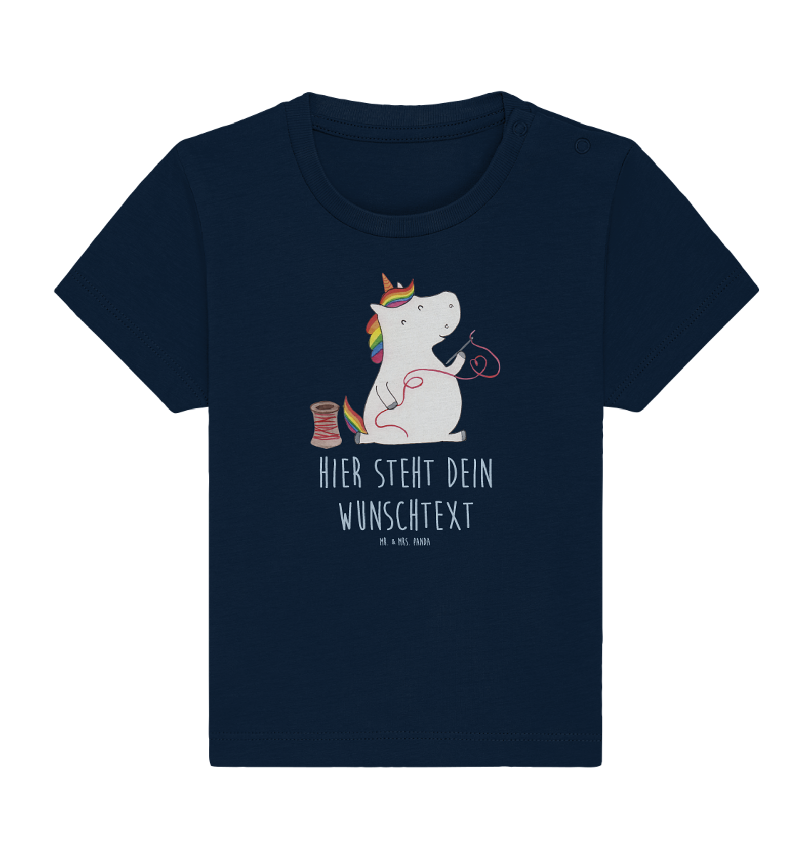 Personalisiertes Baby Shirt Einhorn Näherin