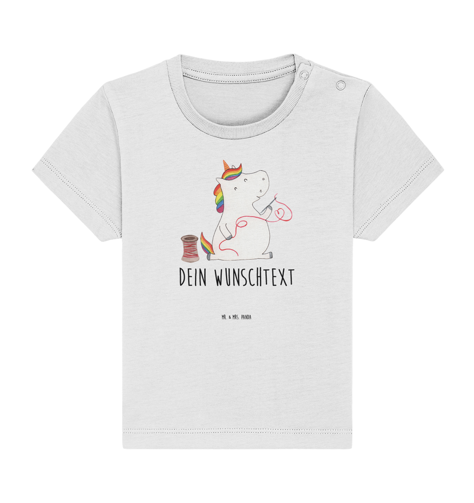 Personalisiertes Baby Shirt Einhorn Näherin