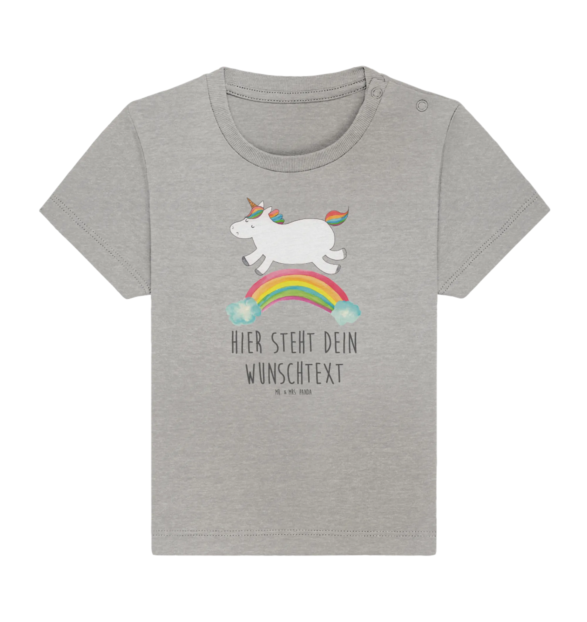 Personalisiertes Baby Shirt Einhorn Regenbogen