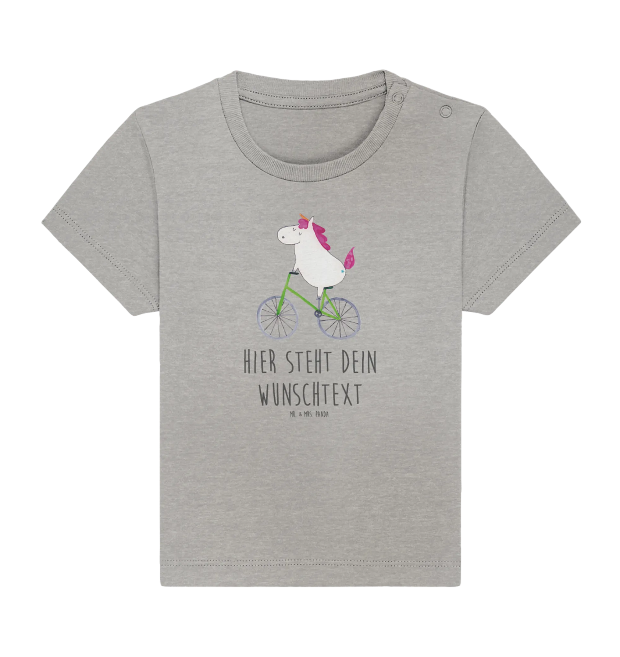 Personalisiertes Baby Shirt Einhorn Radfahrer