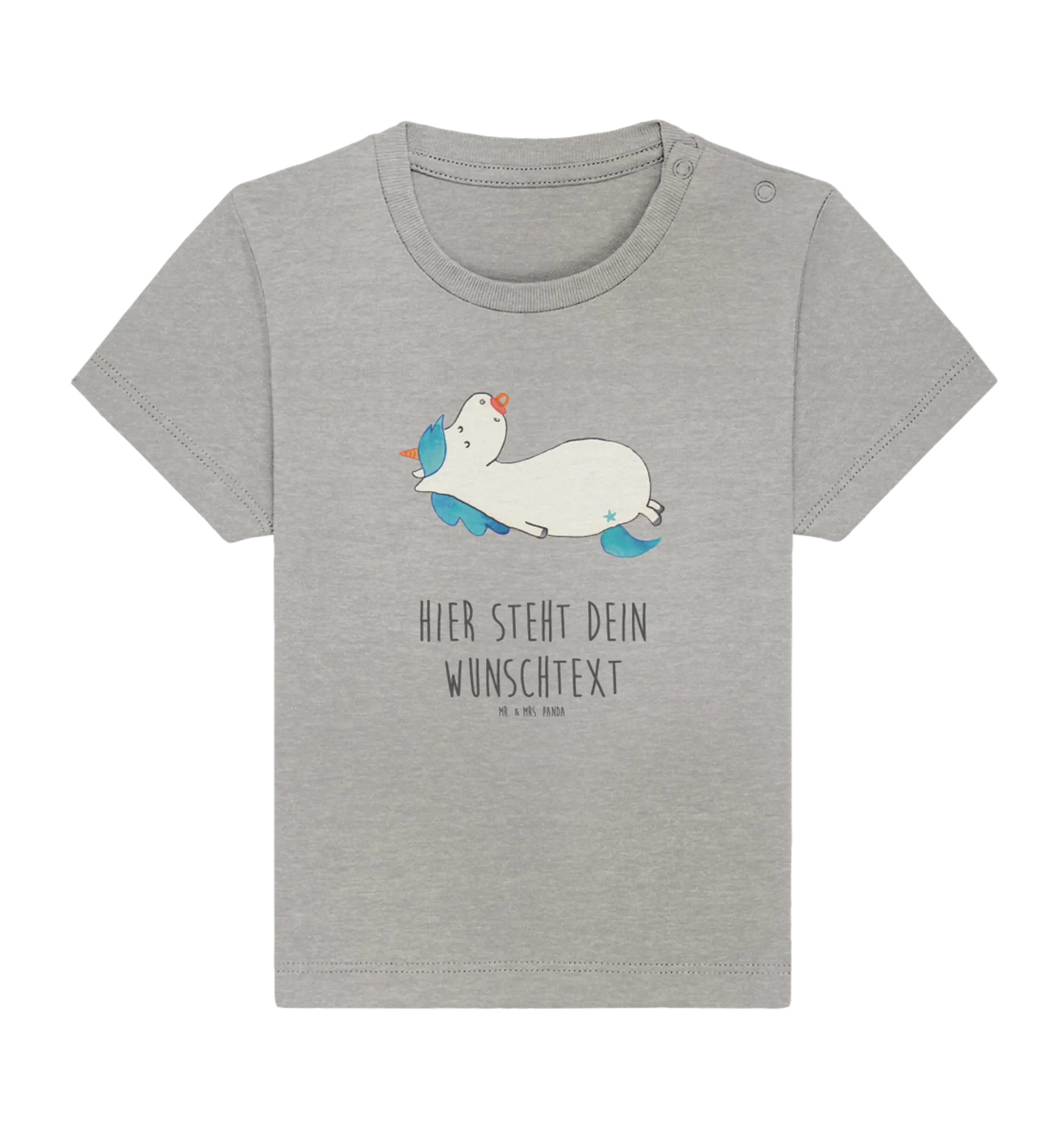 Personalisiertes Baby Shirt Einhorn Schnuller