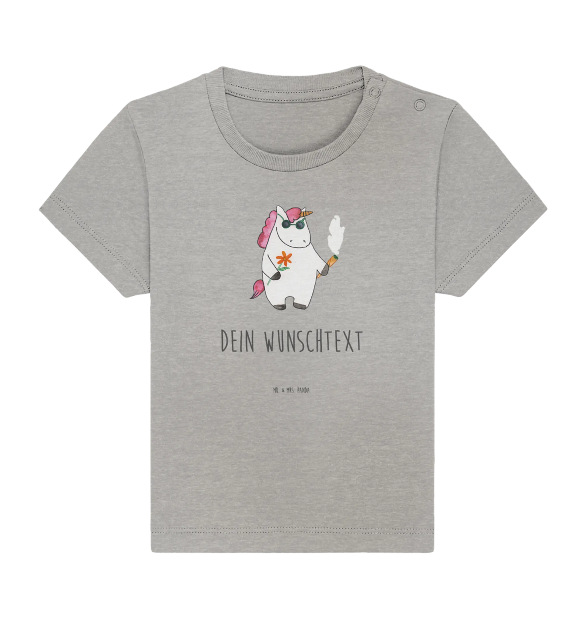 Personalisiertes Baby Shirt Einhorn Woodstock